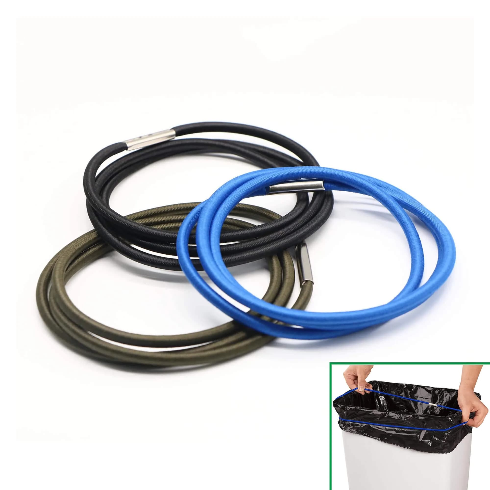Hongmed Elastic Rubber Bands for Trash Cans | Fits 13-30 Gallon, Durable & Reusable, Small Set of 3 - main product image