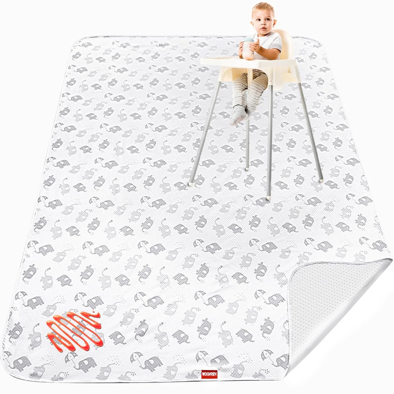 Moonsea Large Splat Mat 54x72 Inch (137x183 cm) | Waterproof, Non-Slip, Machine Washable Floor Mat for High Chairs, Arts & Crafts - main product image