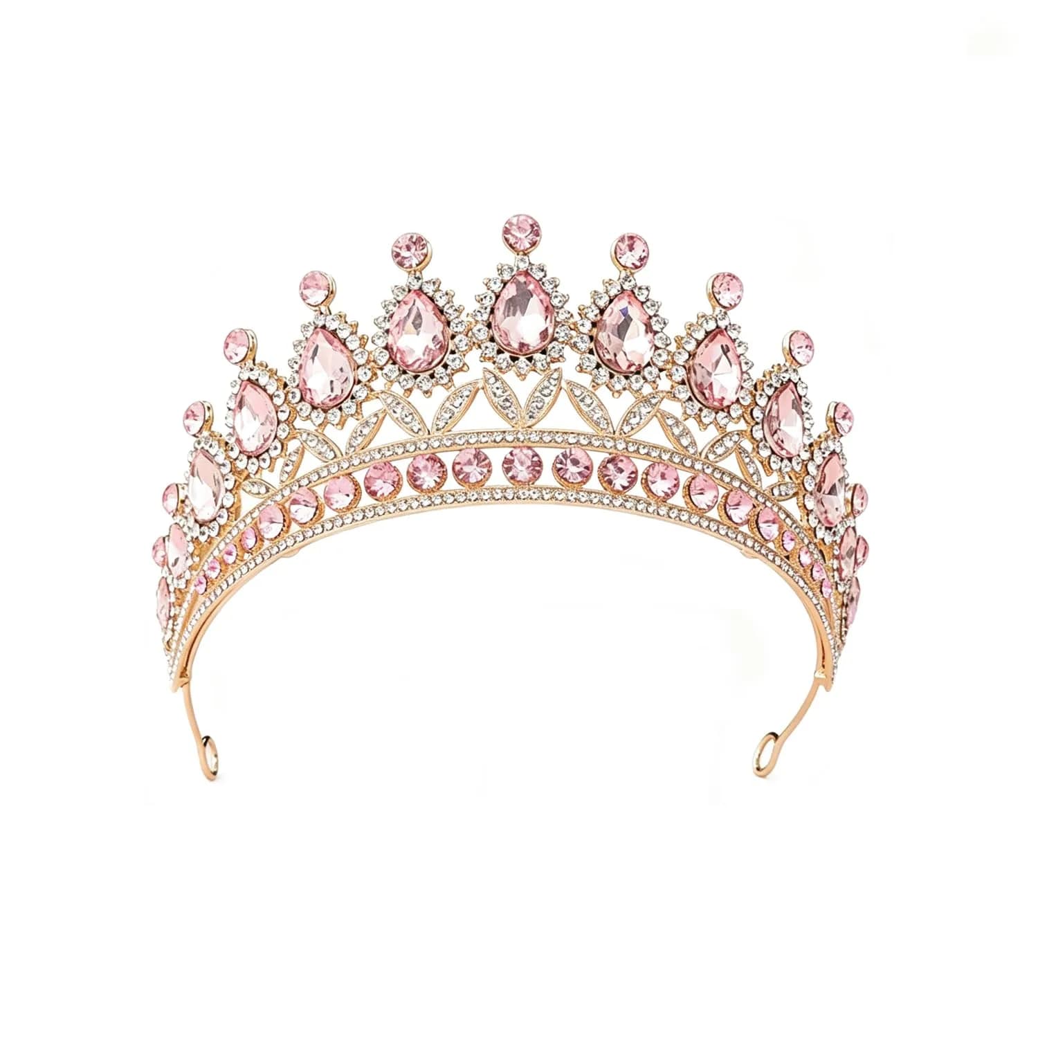YADIRF Queen Crown Princess Tiara Pink Rhinestone Headband | Elegant Bridal & Prom Accessory