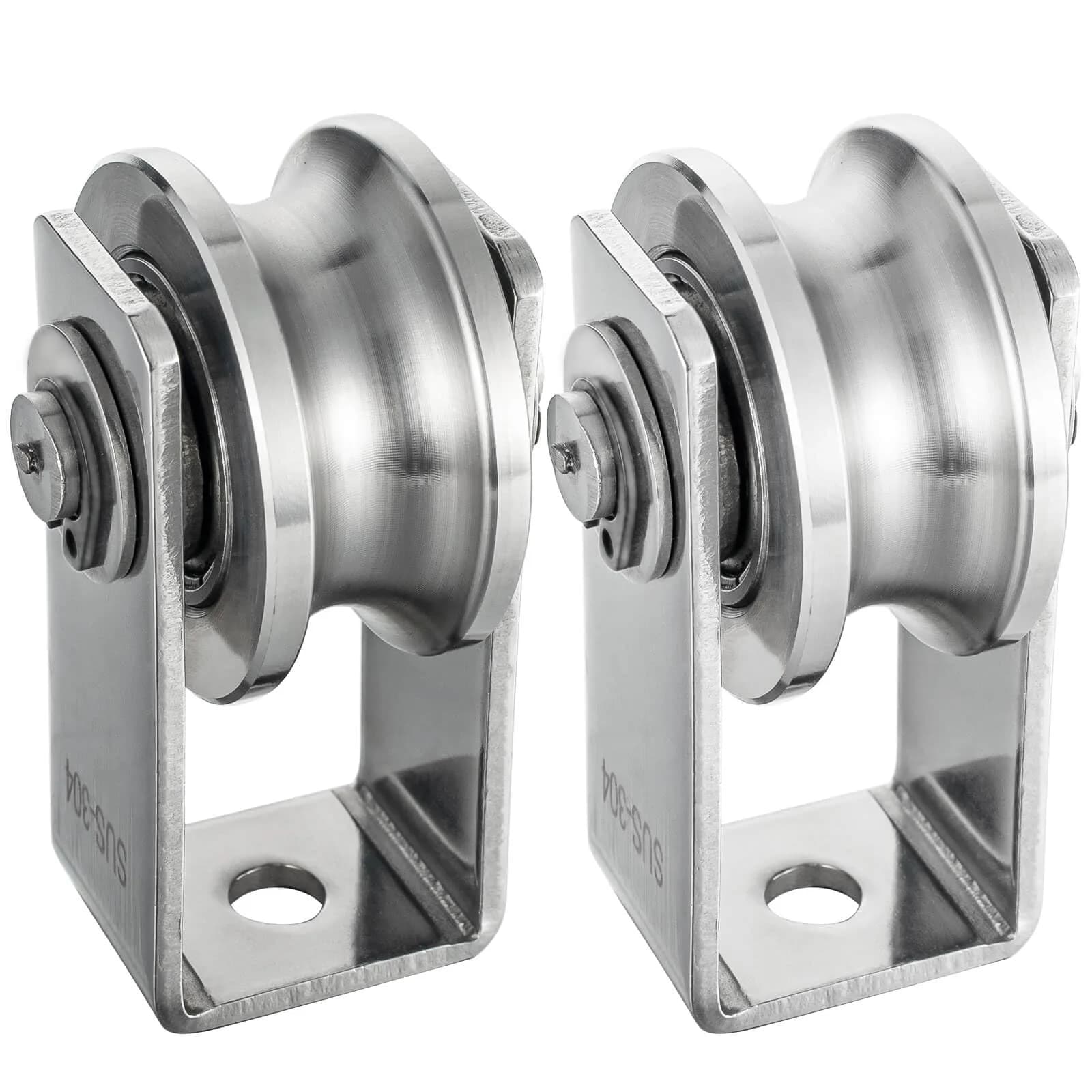 SHINICO Stainless Steel Cable Pulley Wheel with 2 Bearings, 10mm Rope Capacity | Smooth & Silent Operation - main product image