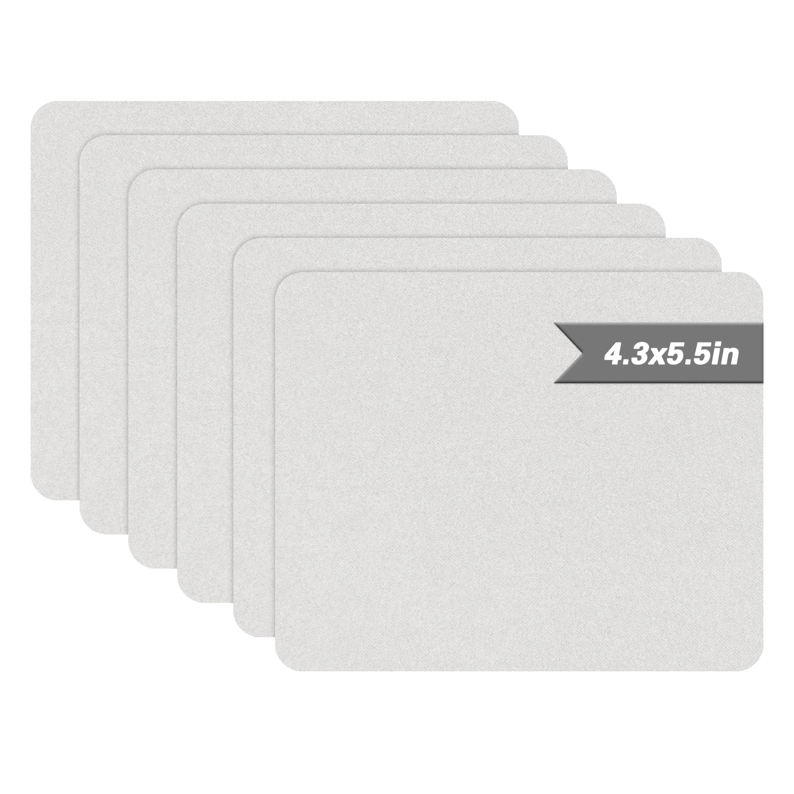 Azobur Microfiber Sofa Repair Patch 6 Piece | Self Adhesive Fabric Fix for Light Grey Sofas