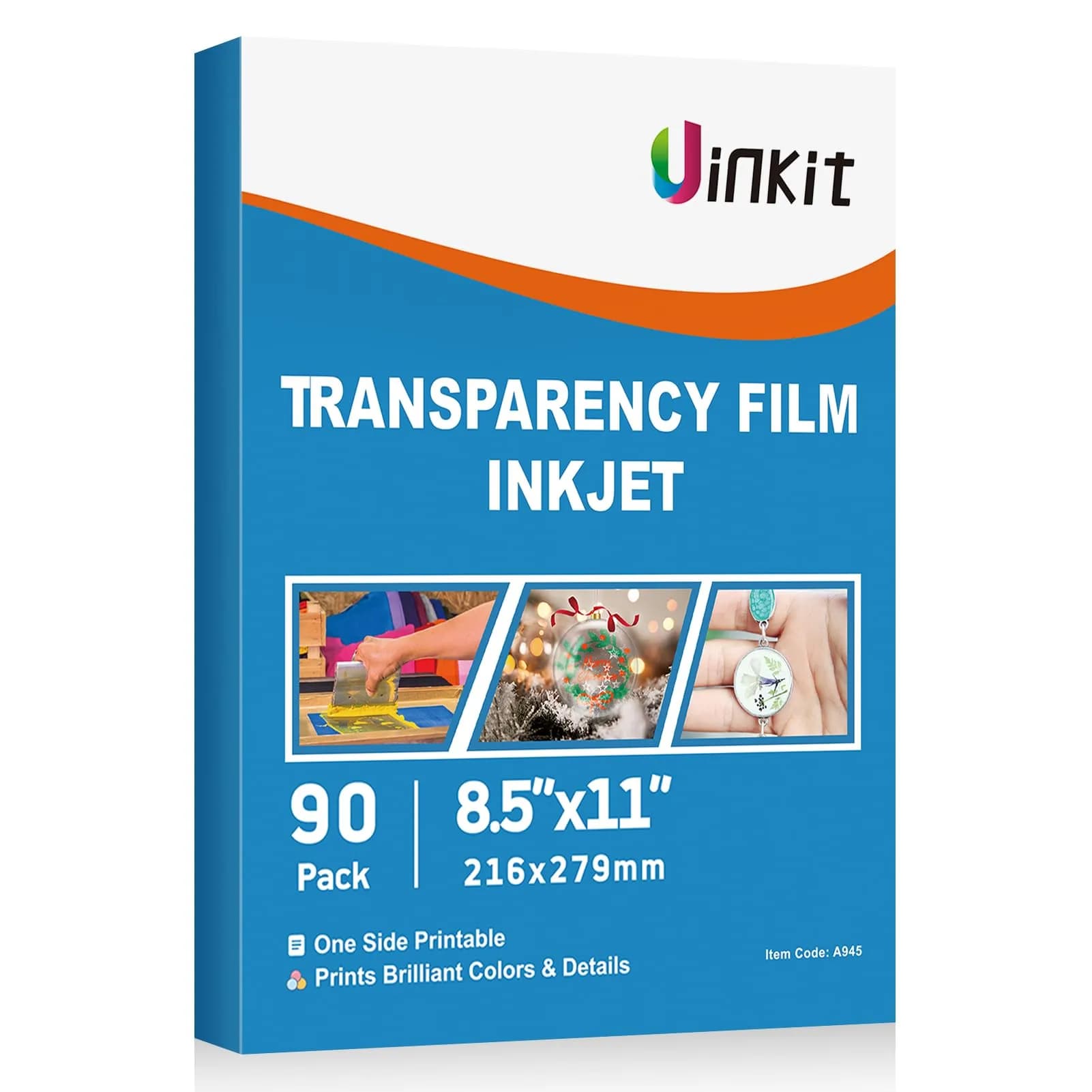 Uinkit Printable Transparency Film 8.5x11 Clear Sheets | High-Quality Inkjet Overhead Projector Film - main product image