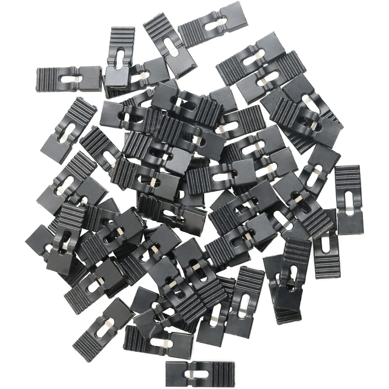 MEETOOT Black Standard 2.54mm Pin Header Jumper Caps 100pcs | 13.5 x 5 x 2.4mm - main product image
