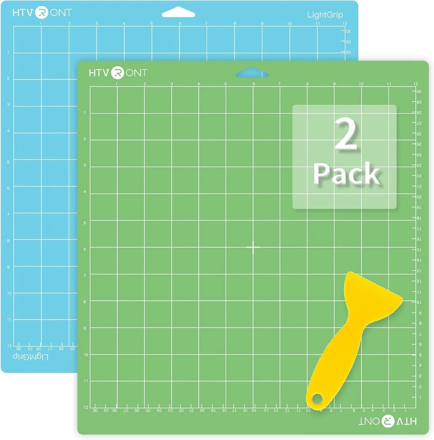 HTVRONT 12x12 Inch Cutting Mats (2 Pcs) with Scraper | Standard & Light Grip for Cricut Maker/Explore - main product image