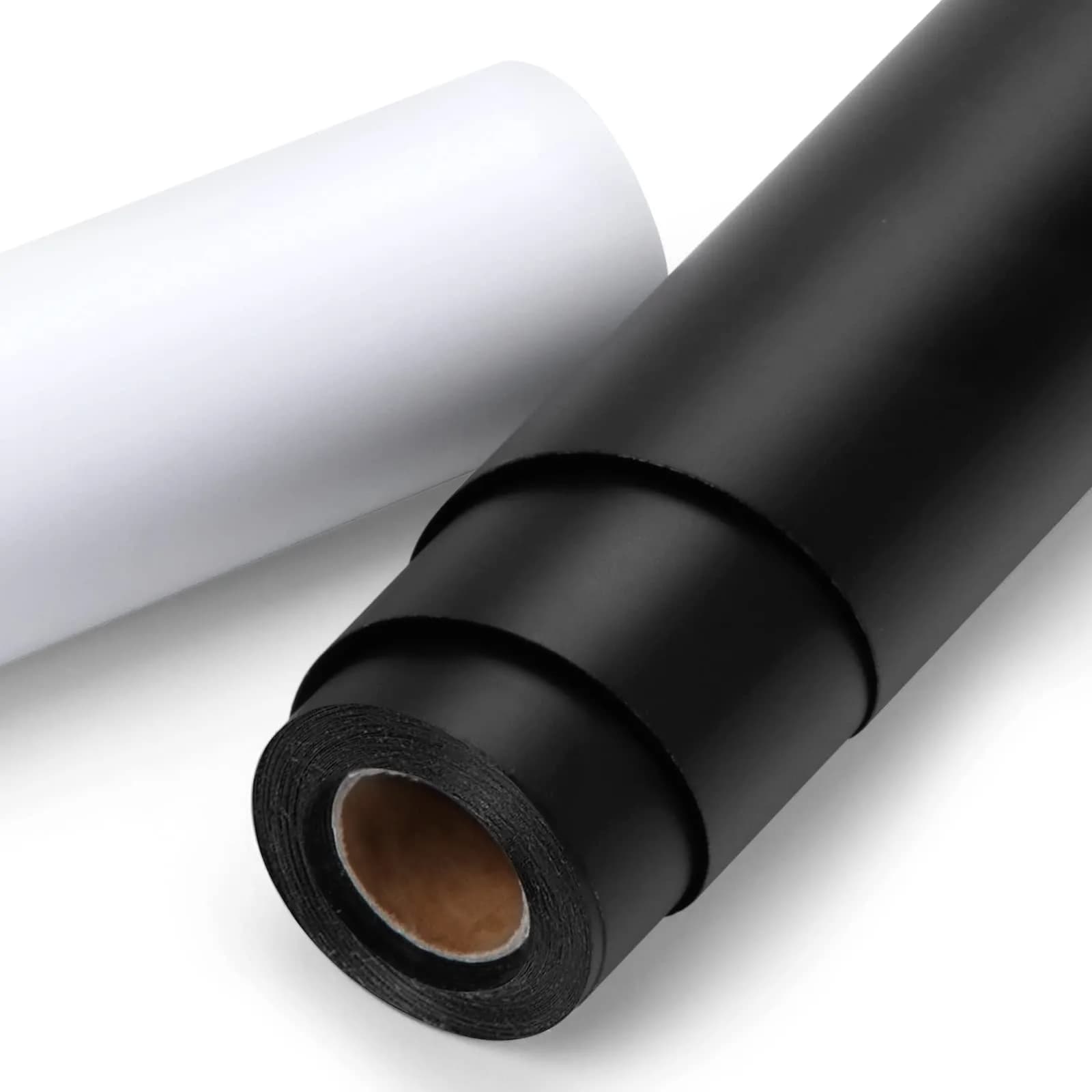 HTVRONT Matte Black & White Permanent Vinyl Roll 2-Pack 30cm x 4.2m (12" x 14FT) | Easy Cut & Weed - main product image