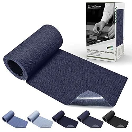 KING MOUNTAIN Denim Iron-on Repair Patch Roll (3"x60", Blue) | USA-Sourced Fabric Mending Solution - main product image