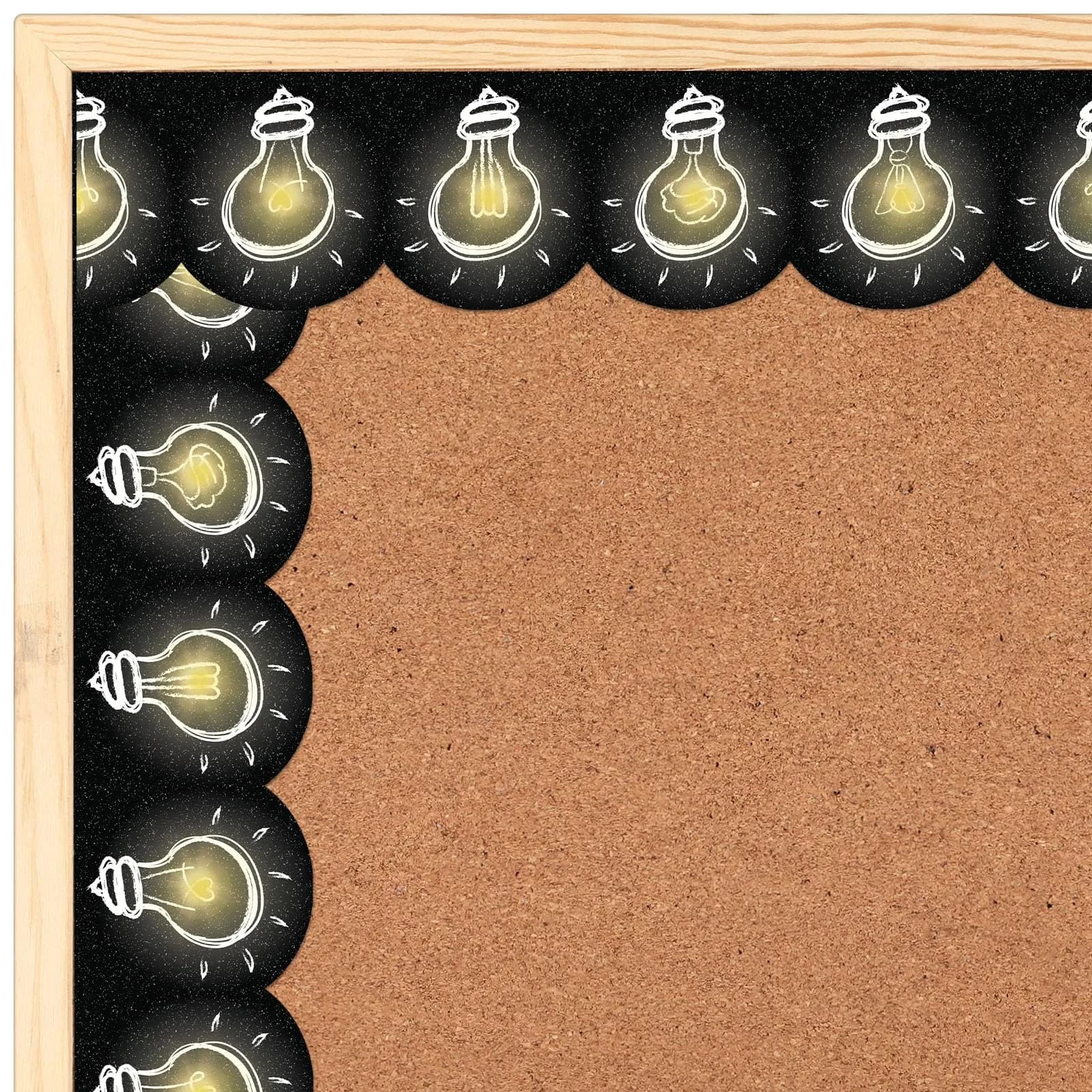 Chivao Light Bulb Bulletin Board Borders 60ft (18.3m) | Chalkboard Style Classroom Decor - main product image
