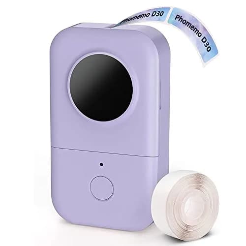 Phomemo D30 Bluetooth Label Maker Machine Purple Mini Portable Thermal Printer | 220V Compatible Printer - main product image