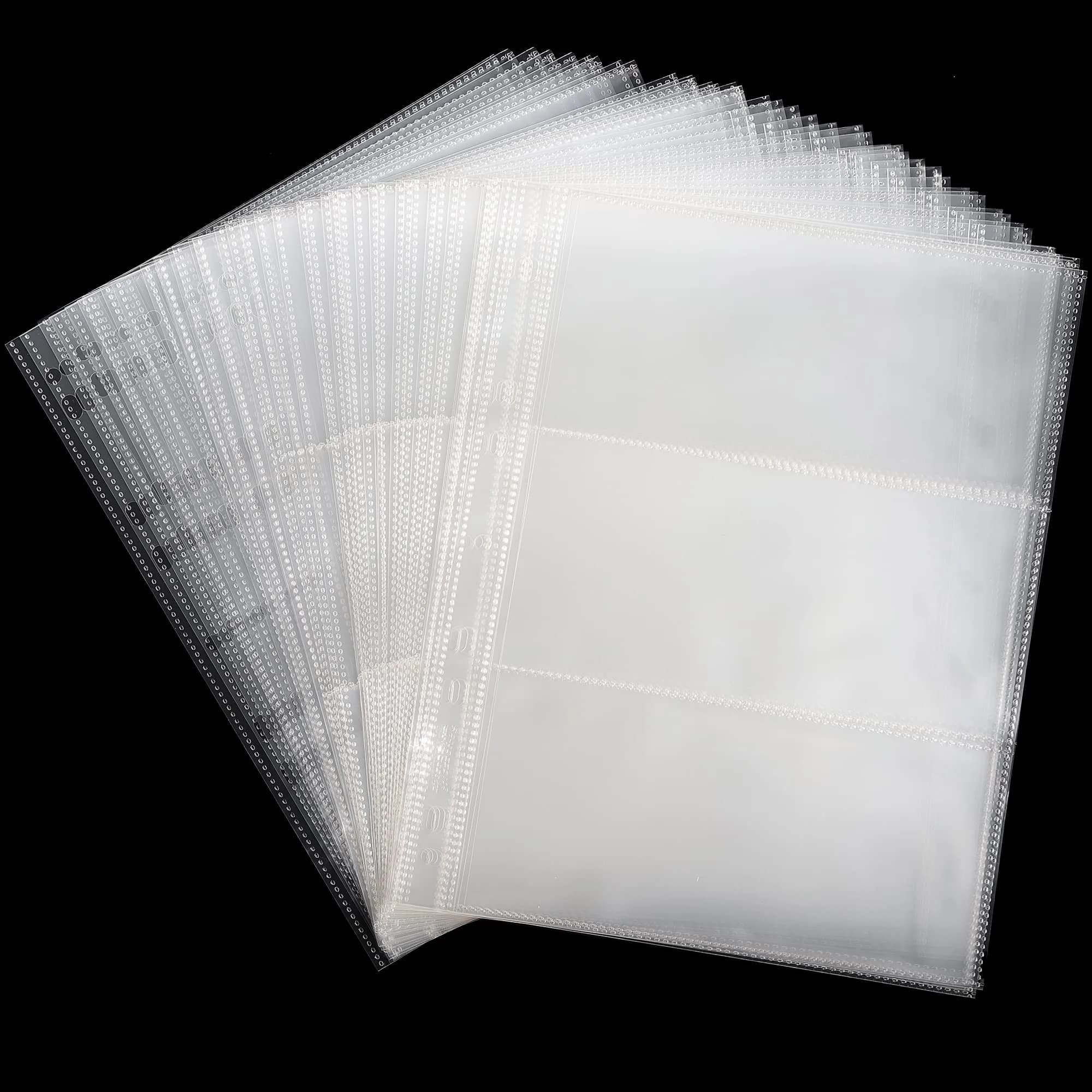 Uncle Paul Currency Pages for Paper Money Collection, 100 Sheets, 3 Pockets | Safe, PP Material, Suitable for Banknotes & Collectibles - main product image
