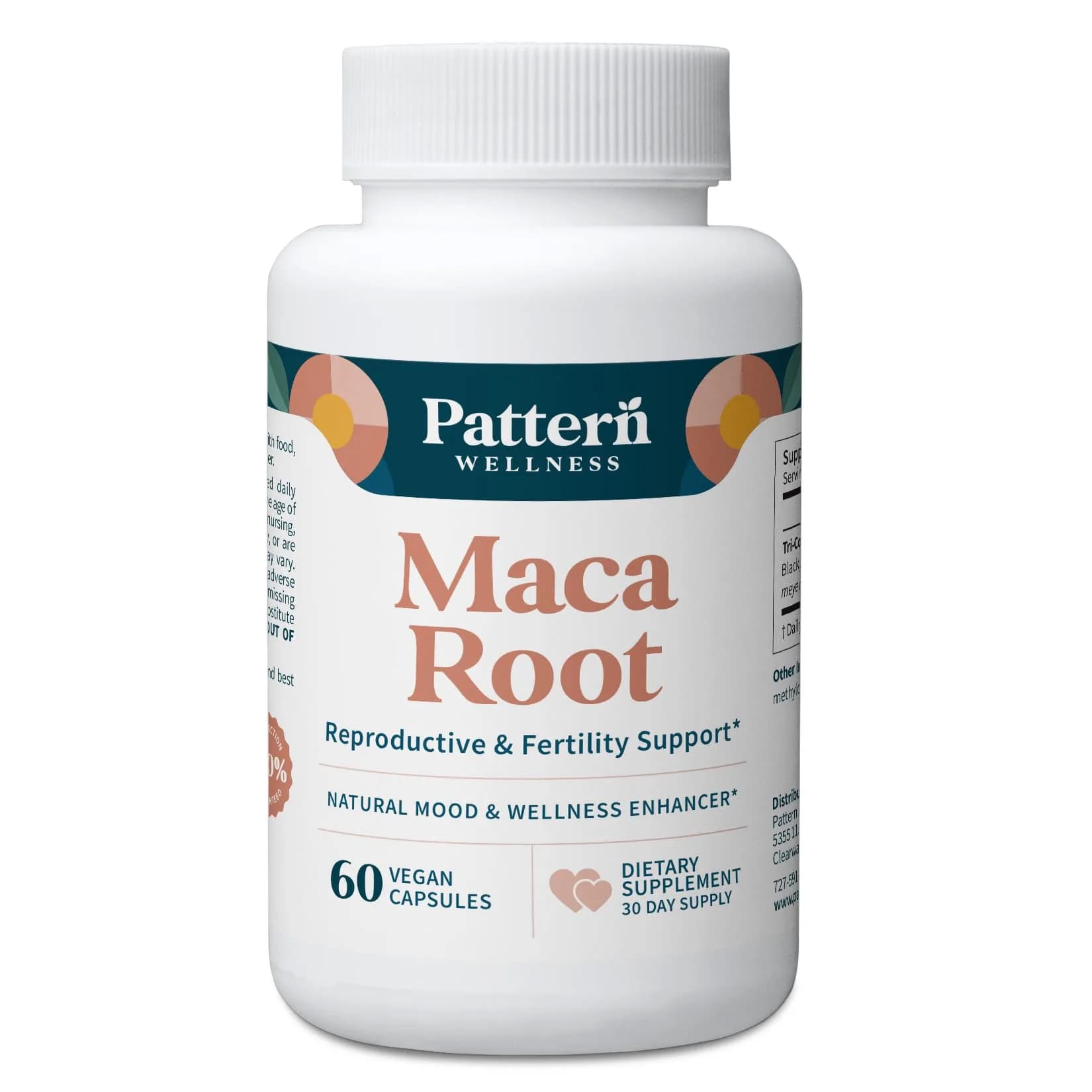 Pattern Wellness Maca Root Supplement – 60 Vegan, Non-GMO Capsules | Supports Energy & Balance