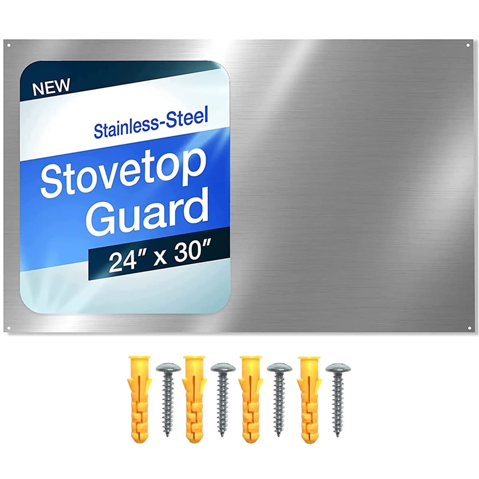 CALPALMY 24" x 30" Reversible Metal Backsplash Matching screws | Splatter Guard for Stovetop Easy Installation - main product image
