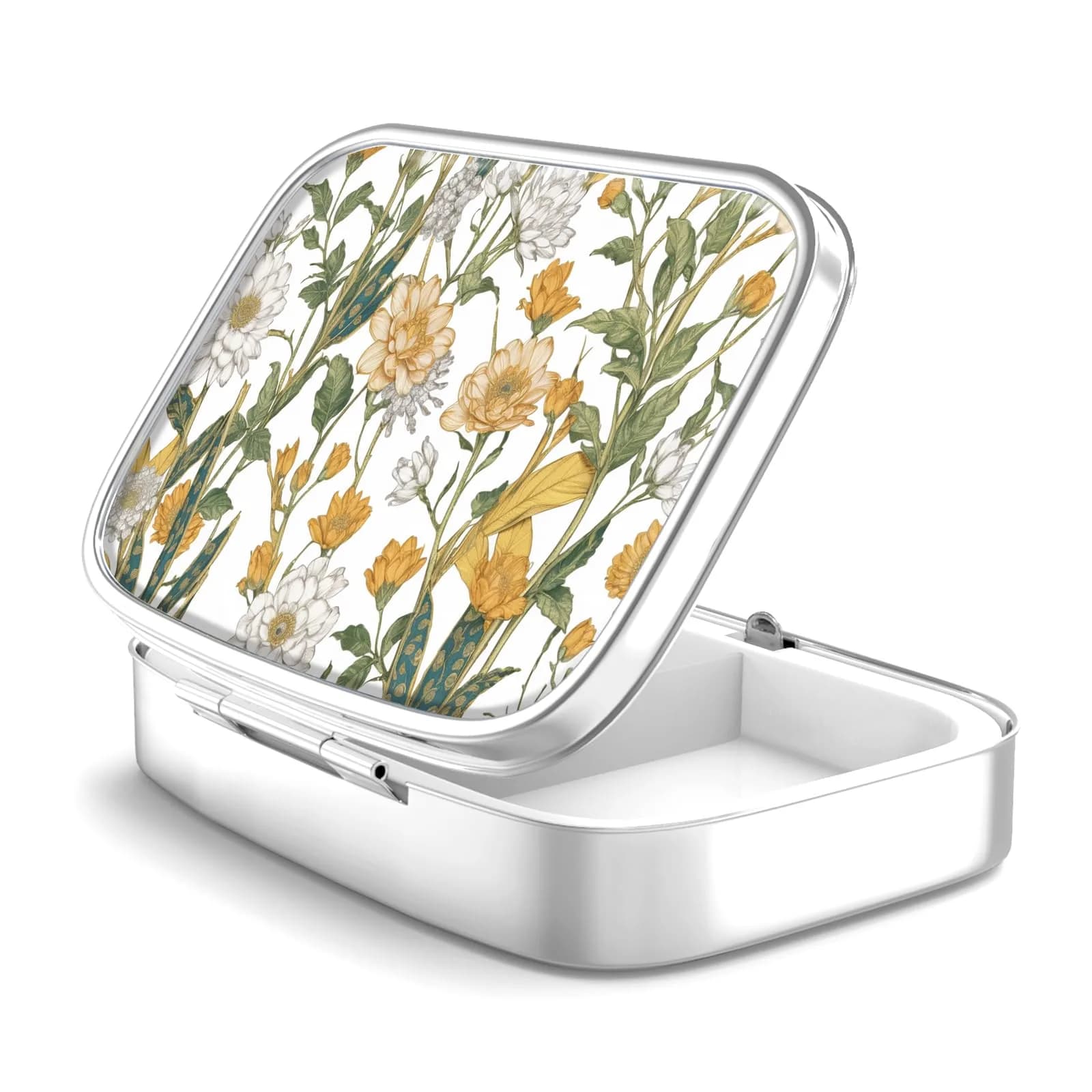 Hion 2 Compartment Pill Box 5.5cm (2.2") | FDA Approved Metal Organizer for Daily Vitamins - main product image