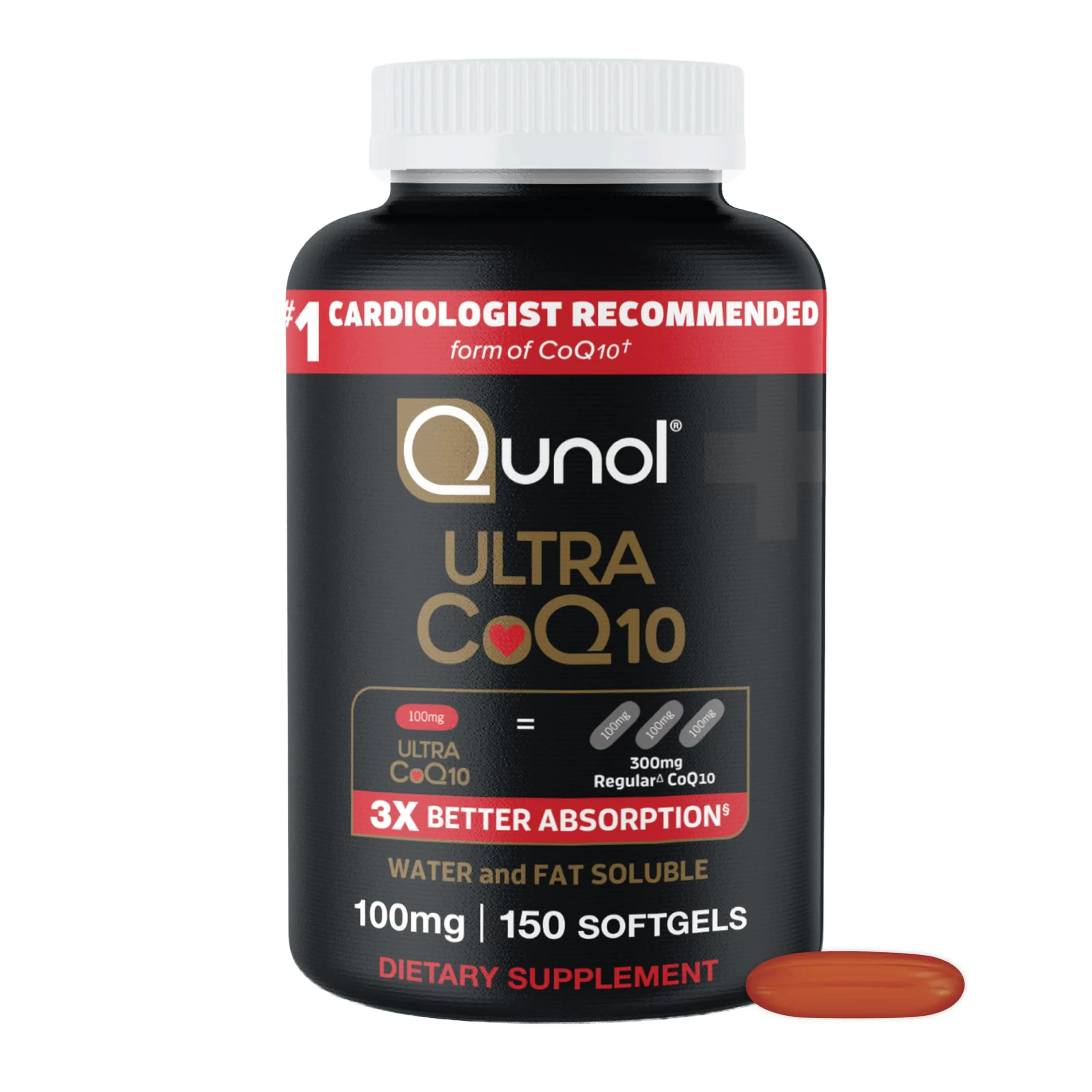 Qunol Ultra CoQ10 100mg Softgels | 150 Count Pack | Superior Absorption for Heart Health & Energy - main product image