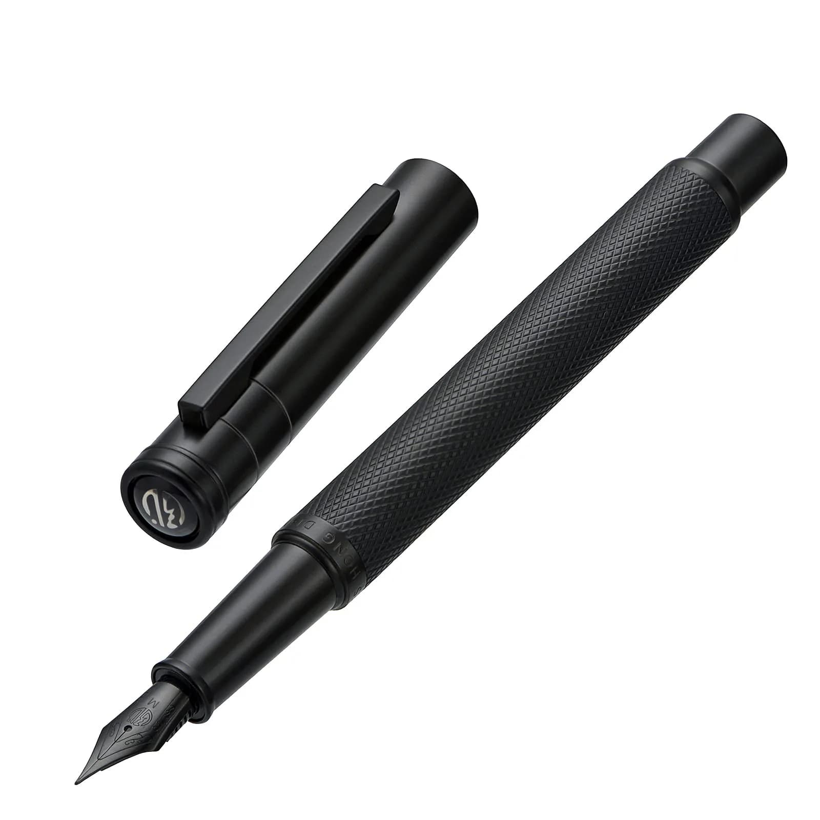Asvine Black Forest Fountain Pen Medium Nib Classic Design with Converter and Metal Pen Case Set | Smooth Ink Flow - main product image