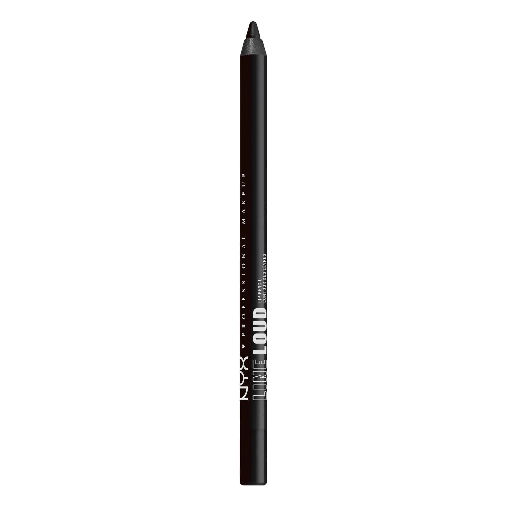 NYX PROFESSIONAL MAKEUP Line Loud Lip Liner, Longwear & Pigmented Lip Pencil with Jojoba Oil & Vitamin E - Evil Genius (Black) | Vibrant Matte Finish