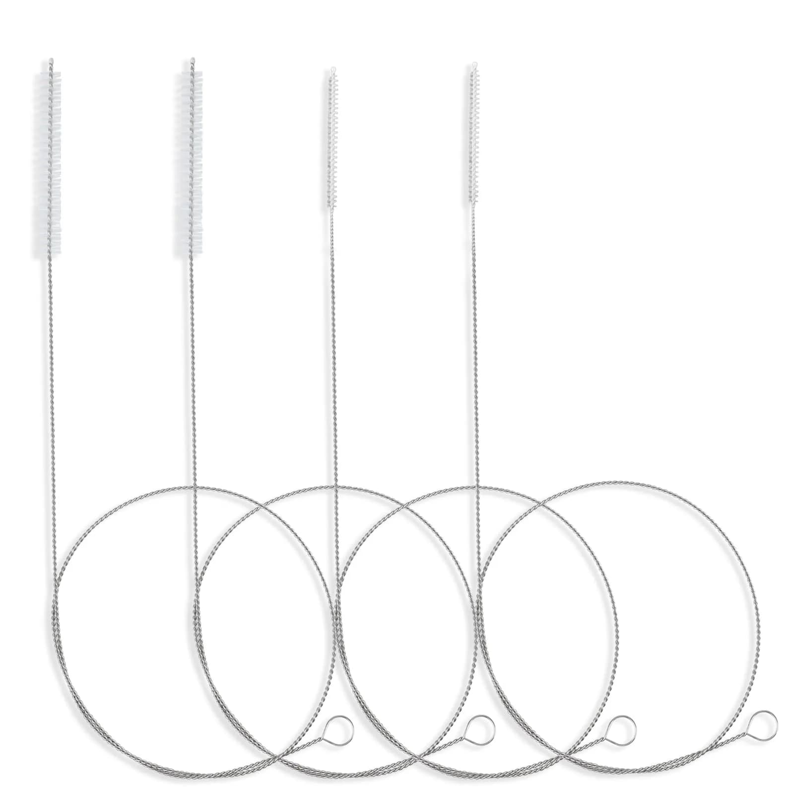 FOLUNUE 40-inch Cleaning Brush Set (4PCS) | Flexible Stainless Steel Handle for Straws, Drains, and Tubes - main product image