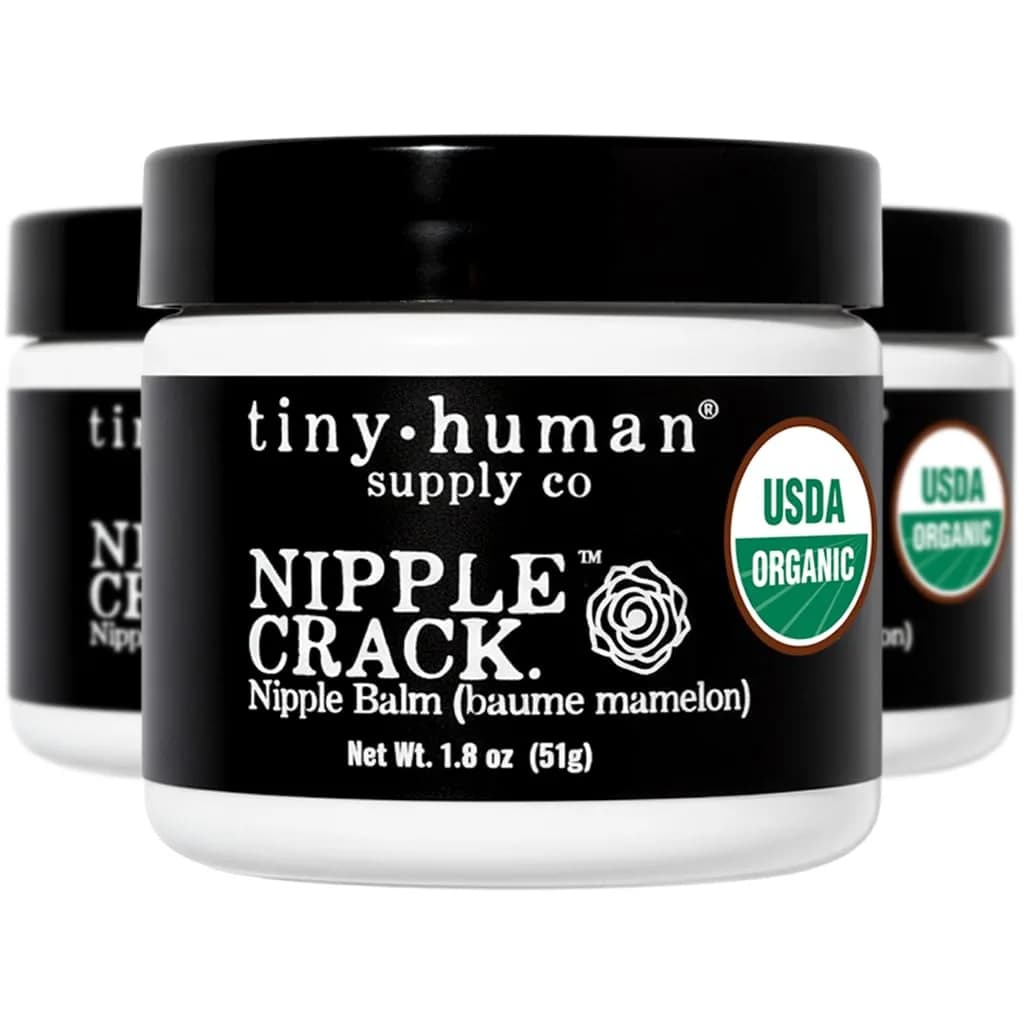 Tiny Human Supply Co Nipple Crack USDA Organic Balm, 1.8 oz (51 g) Jar — 3-Pack for Breastfeeding Mothers - main product image