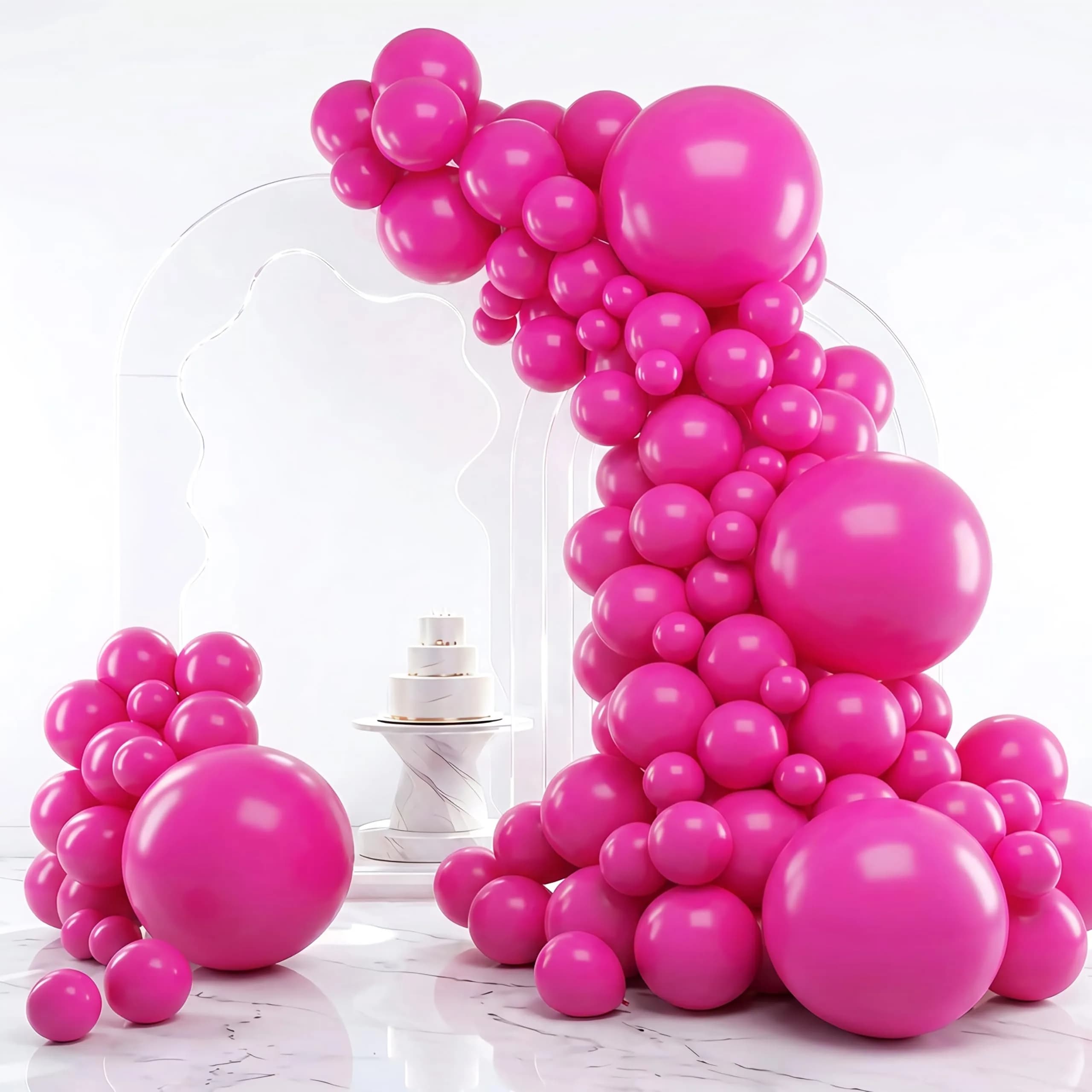 RUBFAC Hot Pink Balloon Arch Kit 129pcs | Assorted Colors for Party Decorations - main product image