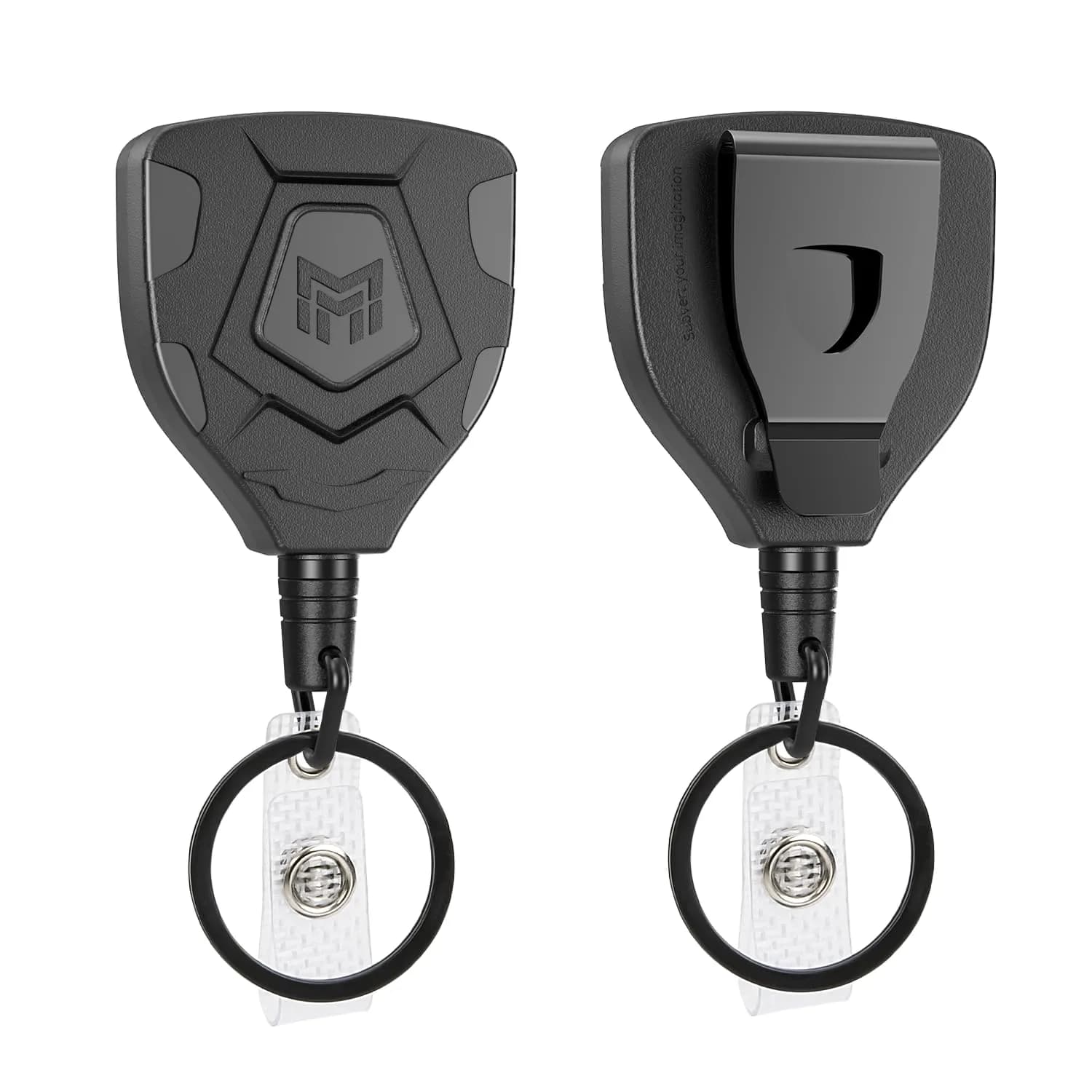 MNGARISTA Heavy Duty Retractable Badge Reel 2 Pack | Steel Rope Keychain with 8 oz Pull Force - main product image