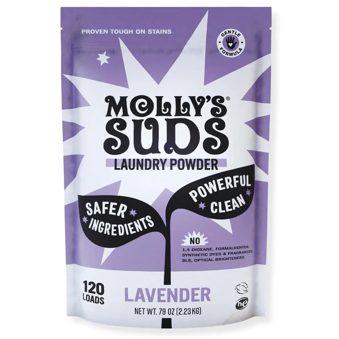 Molly's Suds Original Laundry Detergent Powder for Sensitive Skin, 120 Loads (Lavender) | Gentle Clean, Residue-Free Formula - main product image