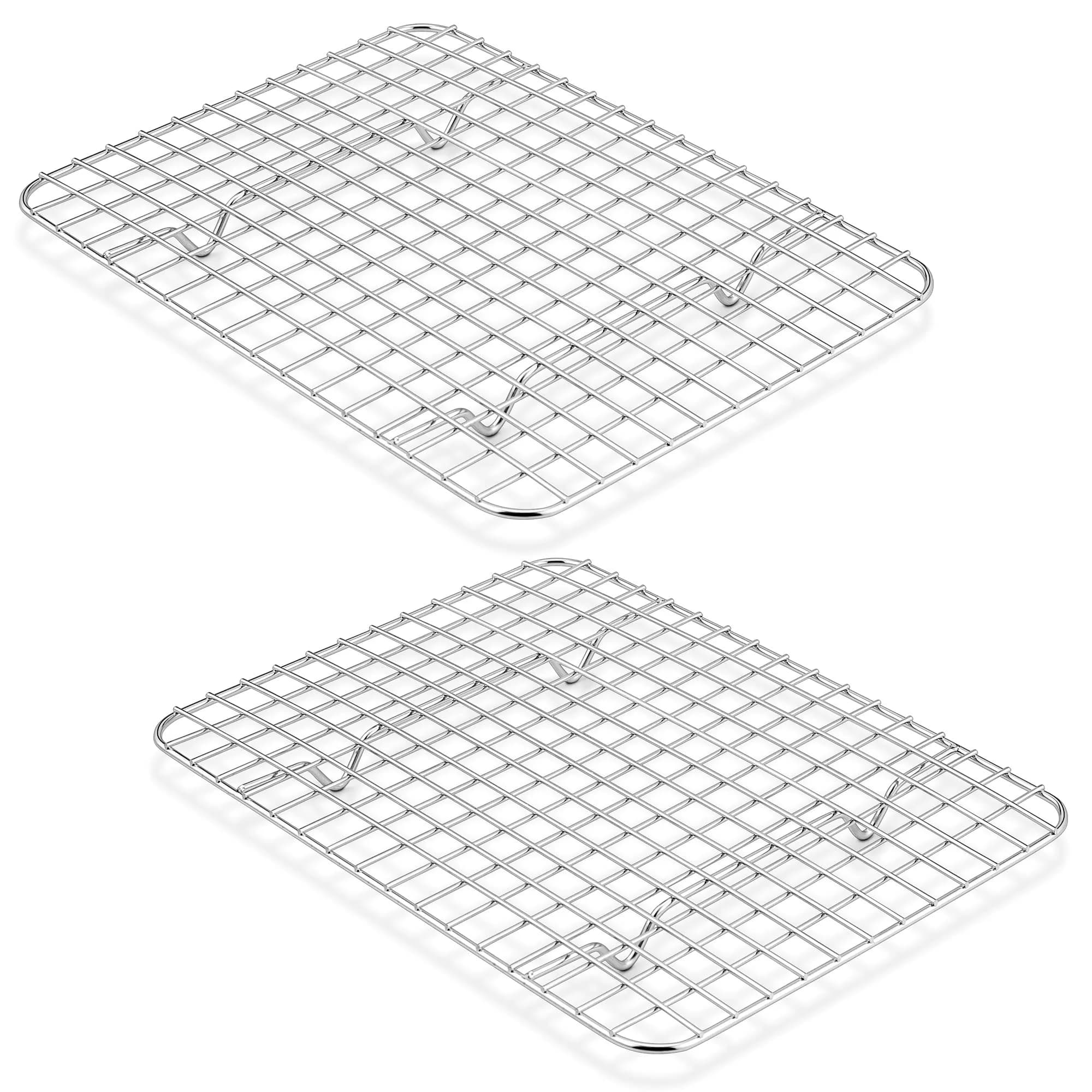 TeamFar Cooling Rack 9.75”x7.5” Stainless Steel Baking Grid Wire Rack | Heavy Duty & Dishwasher Safe - main product image