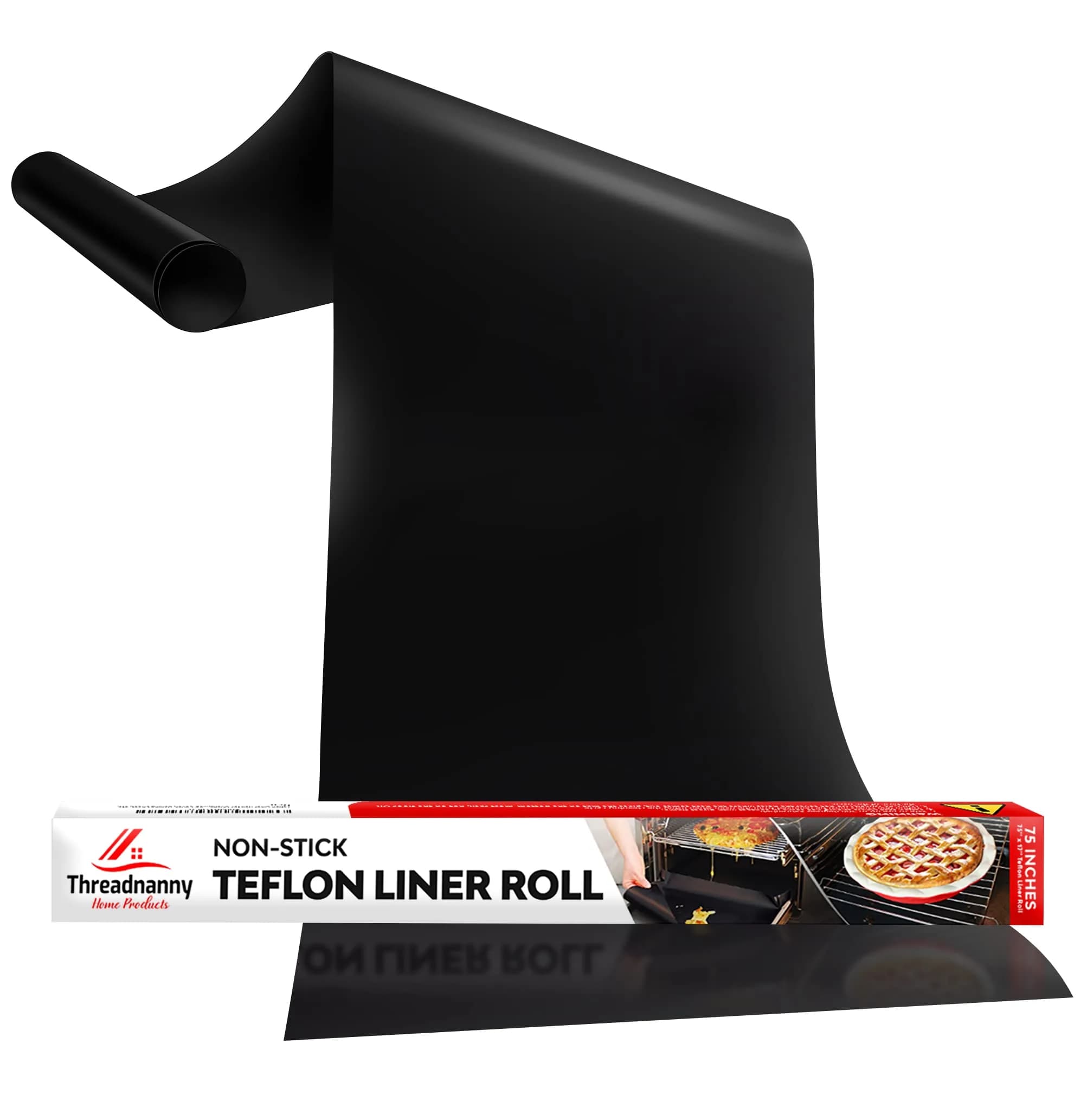 ThreadNanny Teflon Liner Roll for Ovens & Grills (75" x 17") | Custom Cut to Size, BPA & PFOA Free - main product image
