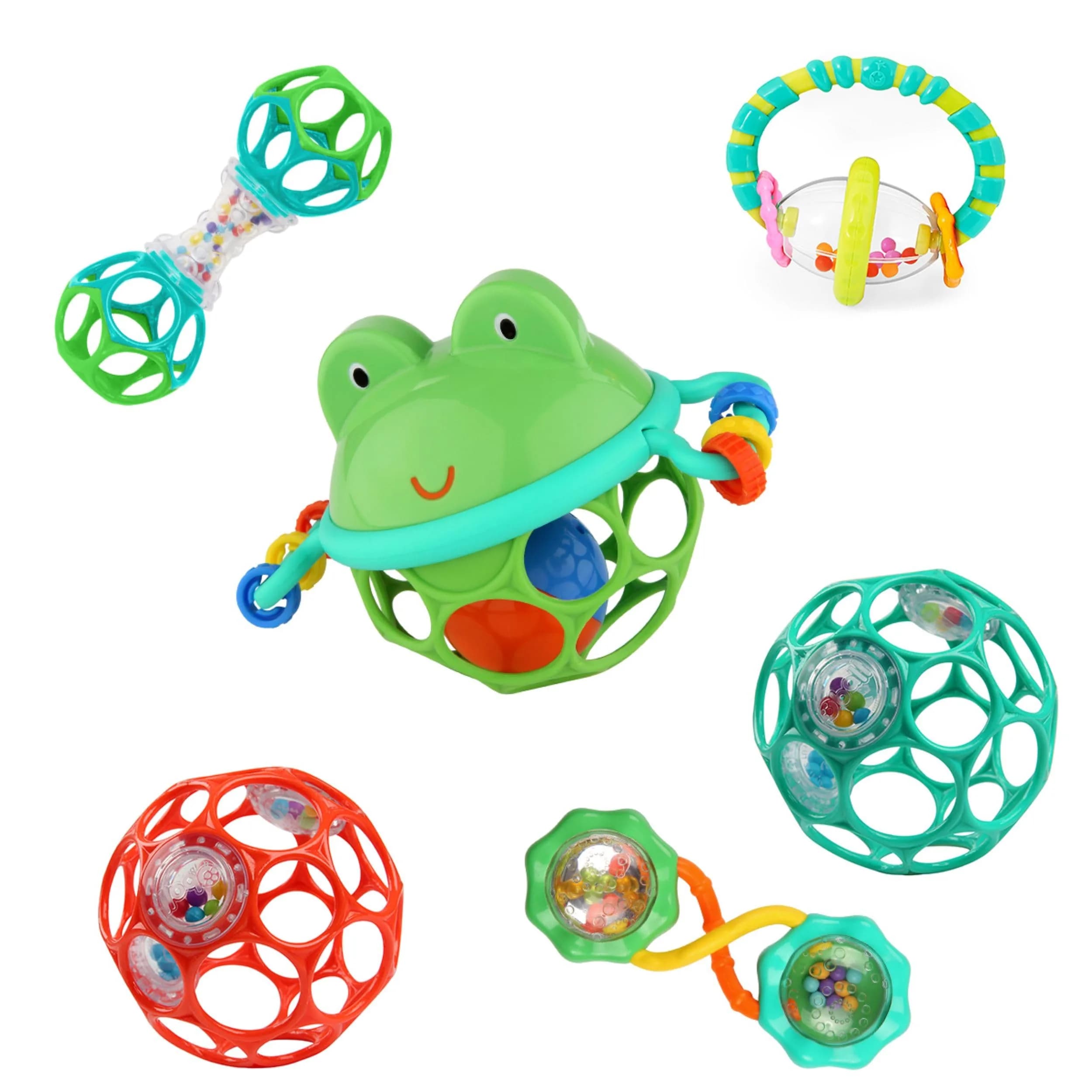 Bright Starts Little Shakers 6pc Gift Set with Oball Technology | Baby Rattles, Balls & Teethers for Newborn+ - main product image