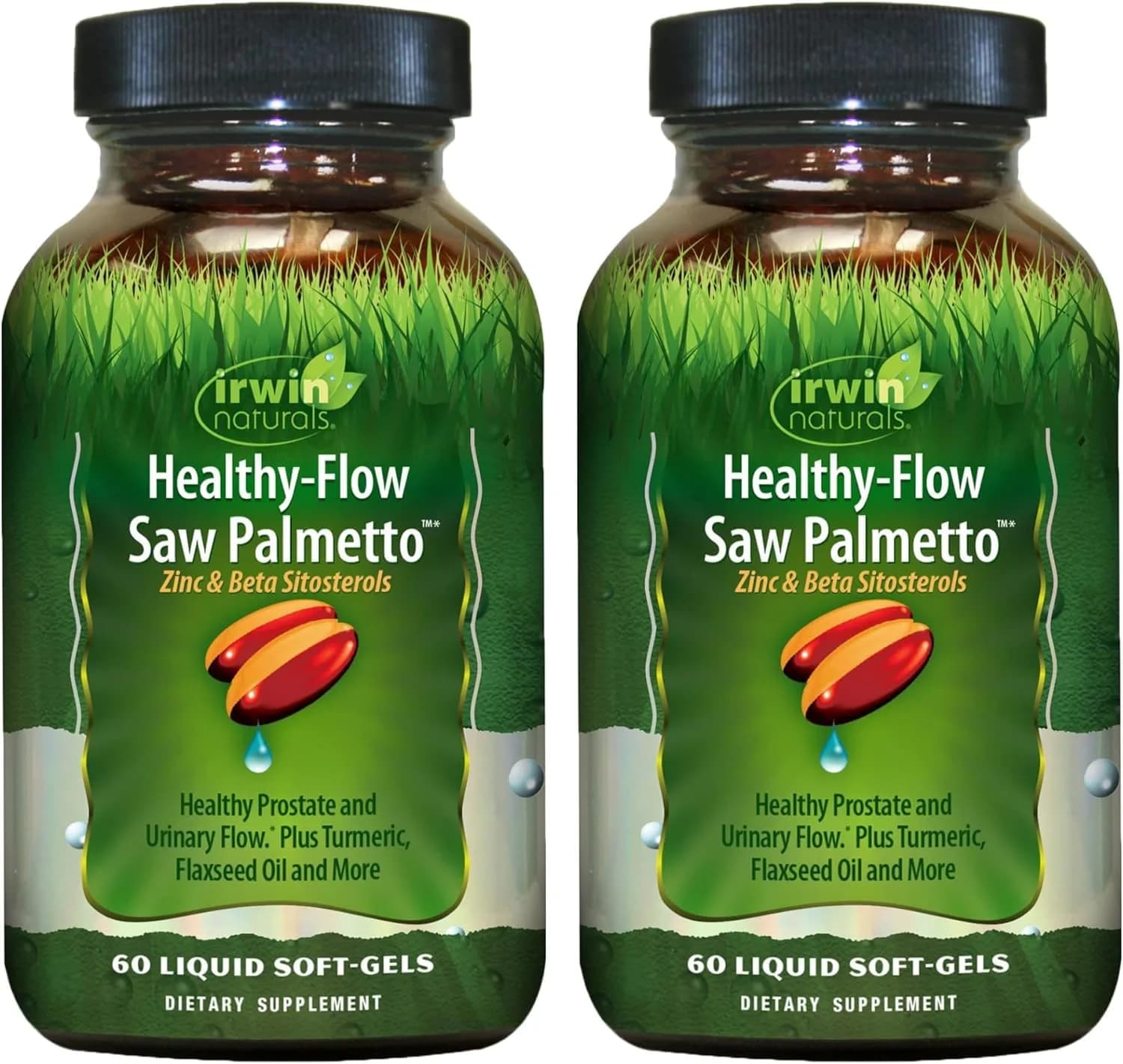 Irwin Naturals Healthy-Flow Saw Palmetto Prostate Support 60 Count (Pack of 2) | Supports Urinary & Prostate Wellness - main product image