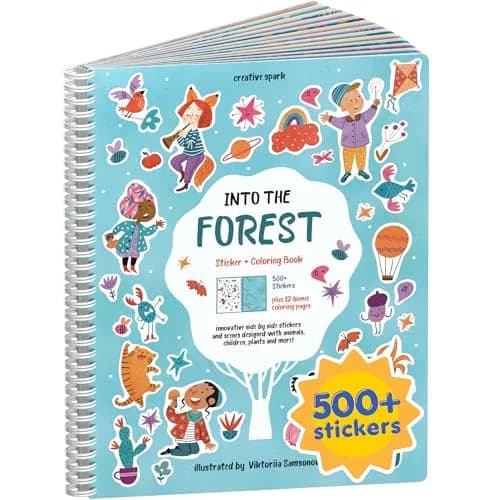 CUPKIN Into The Forest Sticker Book 500+ Stickers | Toddler Airplane Travel Activity Coloring Book - main product image