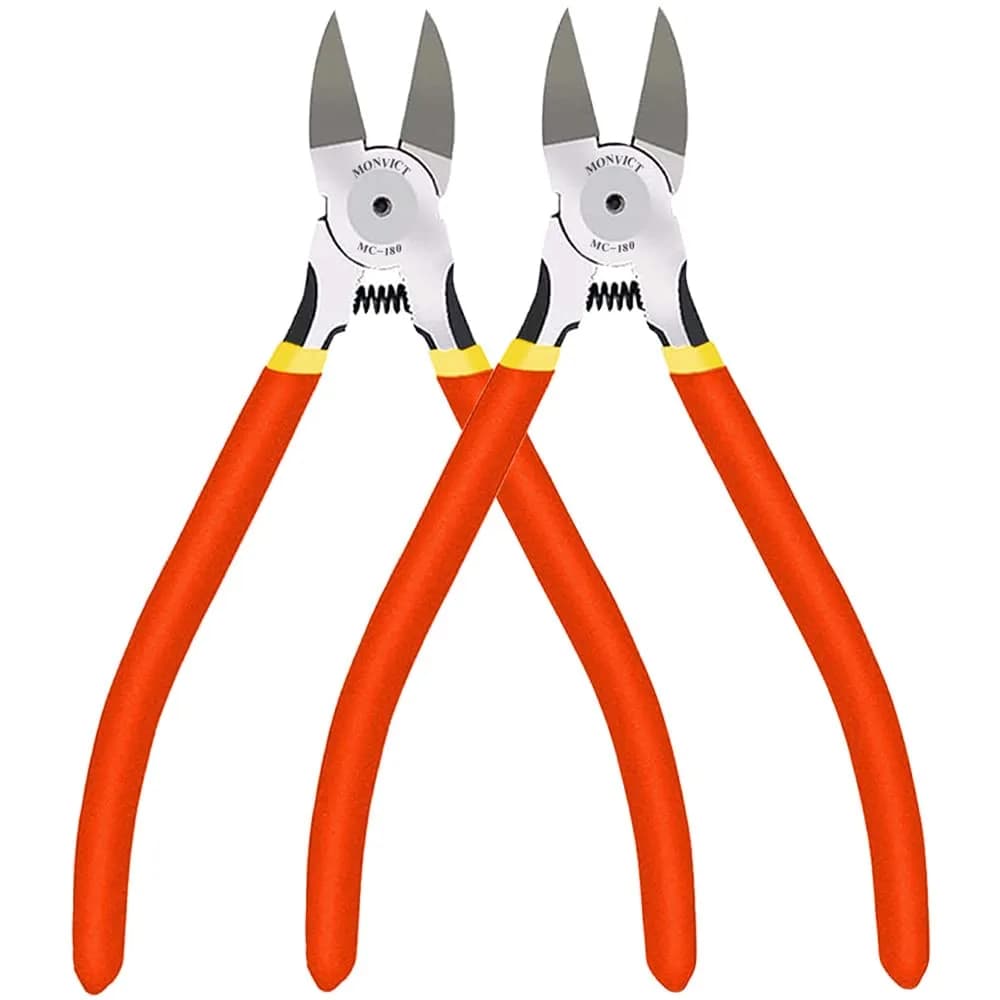 MONVICT 2 Pack 6 inch Wire Cutters Precision Flush Side Cutters | Heavy Duty Pliers for Cables, Wires, Zip Ties - main product image