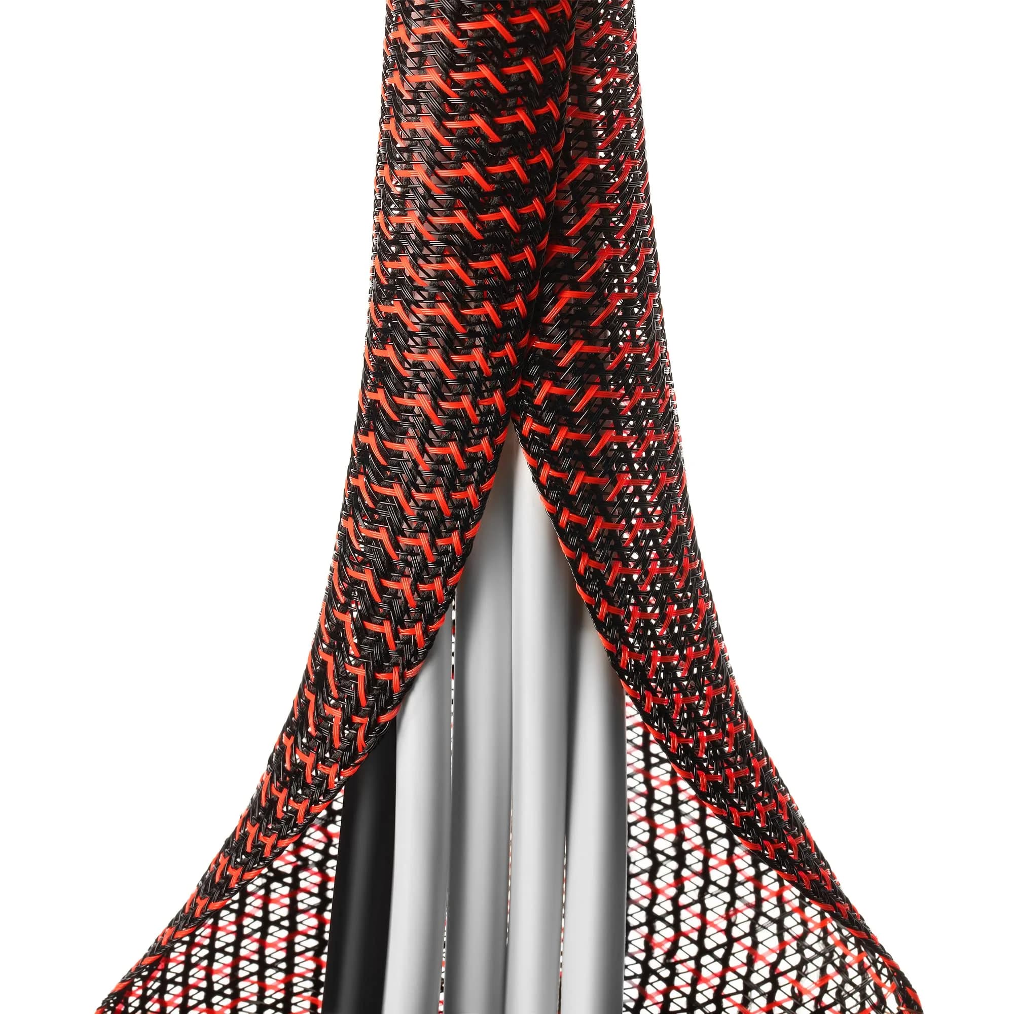 ZhiYo Cable Sleeve, 2m (6.6ft) Black-Red | Organizes 4-8 Cables, Pet-Resistant