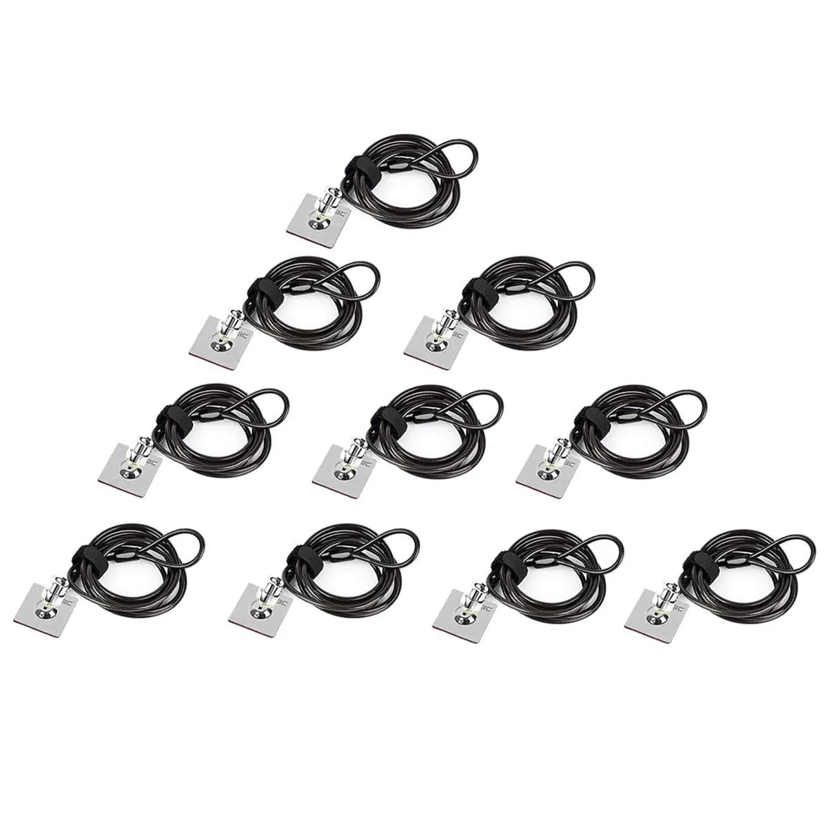 I3C 10-Pack Laptop Cable Lock with Anchor Plate | Anti-Theft Security for Laptops, Monitors, Tablets - main product image