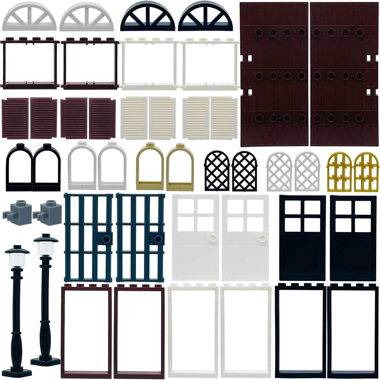 Miutrue Building Bricks Kit Glasses Windows and Doors Set Accessories | Compatible with Major Brands for Kids