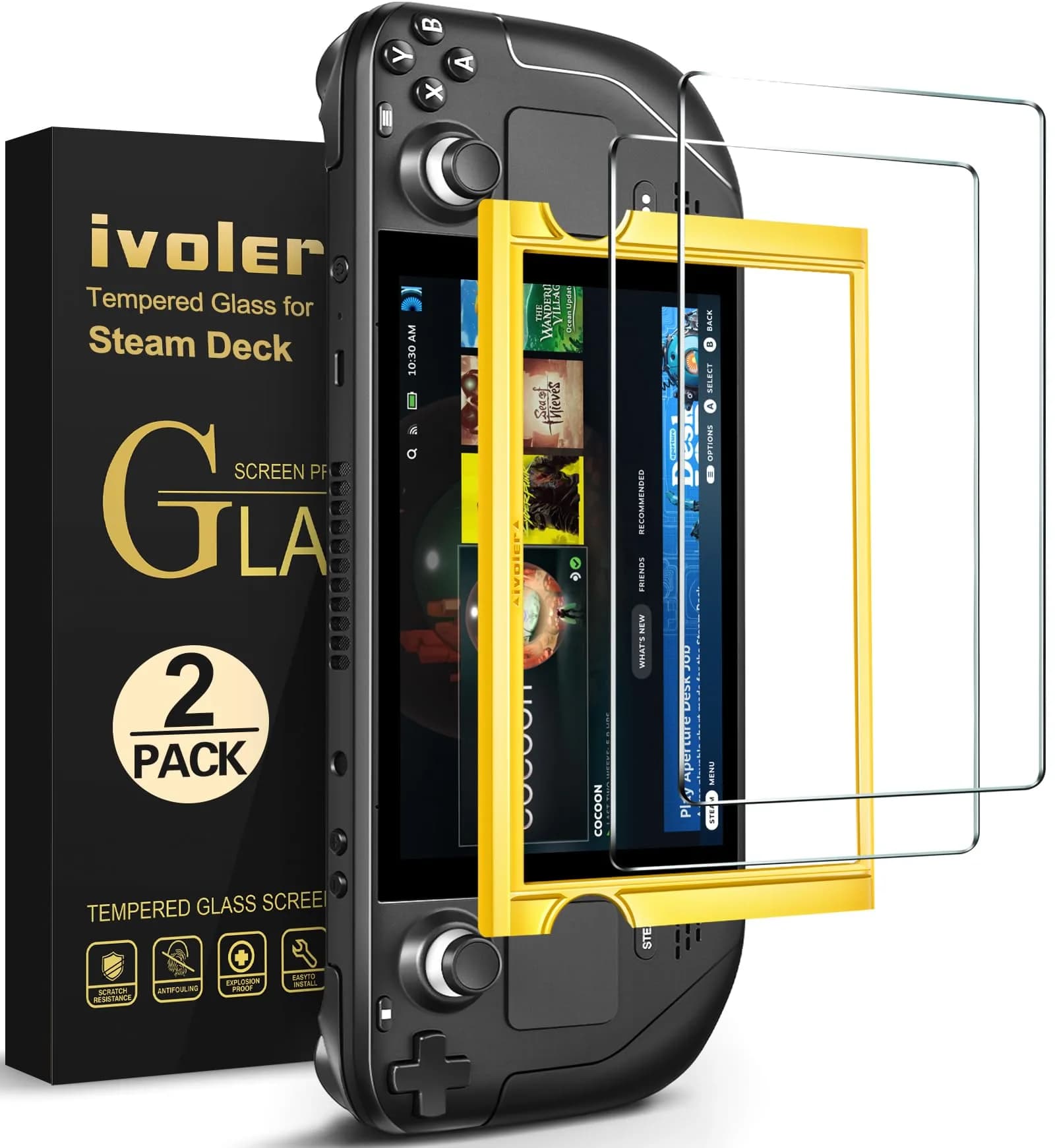 ivoler Matte Anti-Glare Screen Protector for Steam Deck OLED/LCD 2-Pack | Full Coverage, Anti-Scratch, 9H Hardness