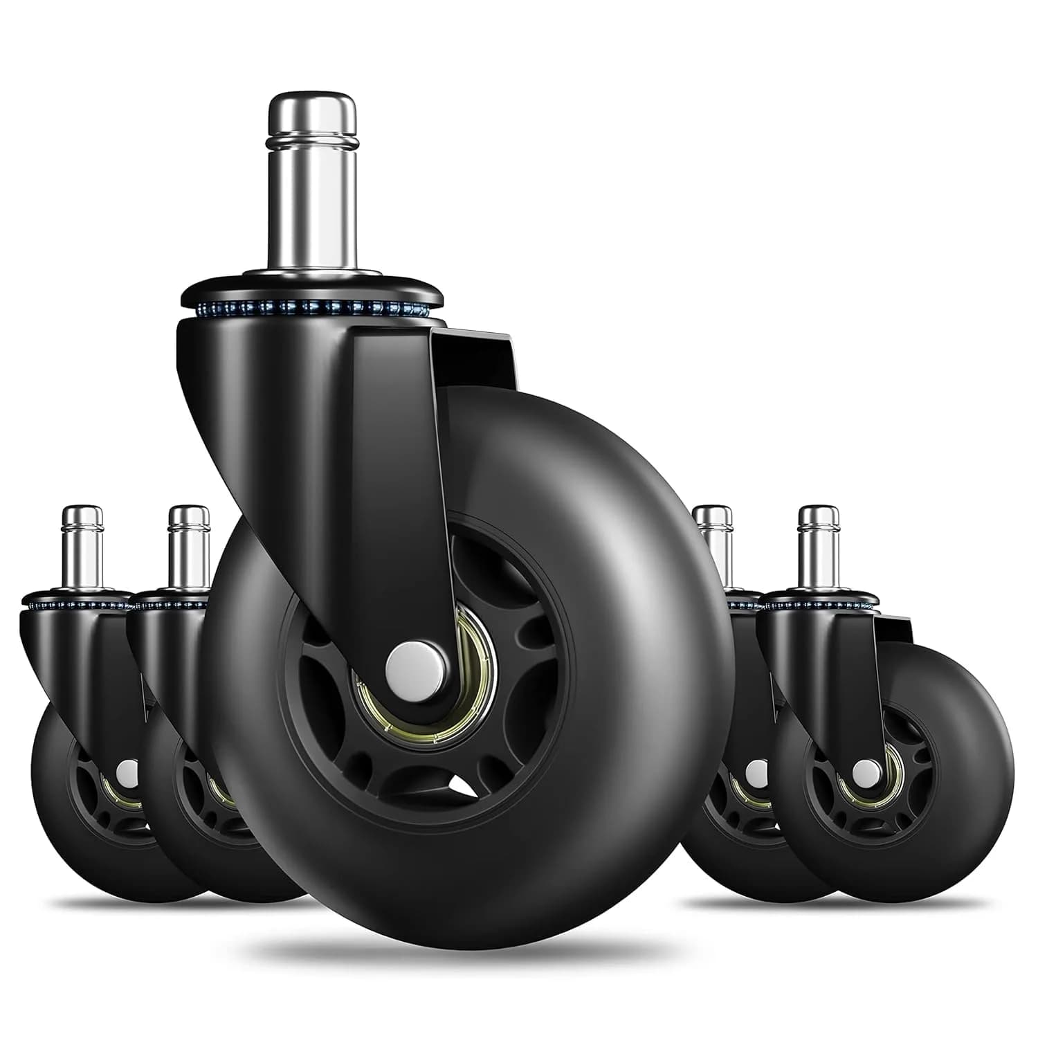RidRed Heavy Duty Office Chair Wheels Replacement Roller Blade Style, 650 LB Capacity, Set of 5 | Smooth Rolling for All Floors - main product image