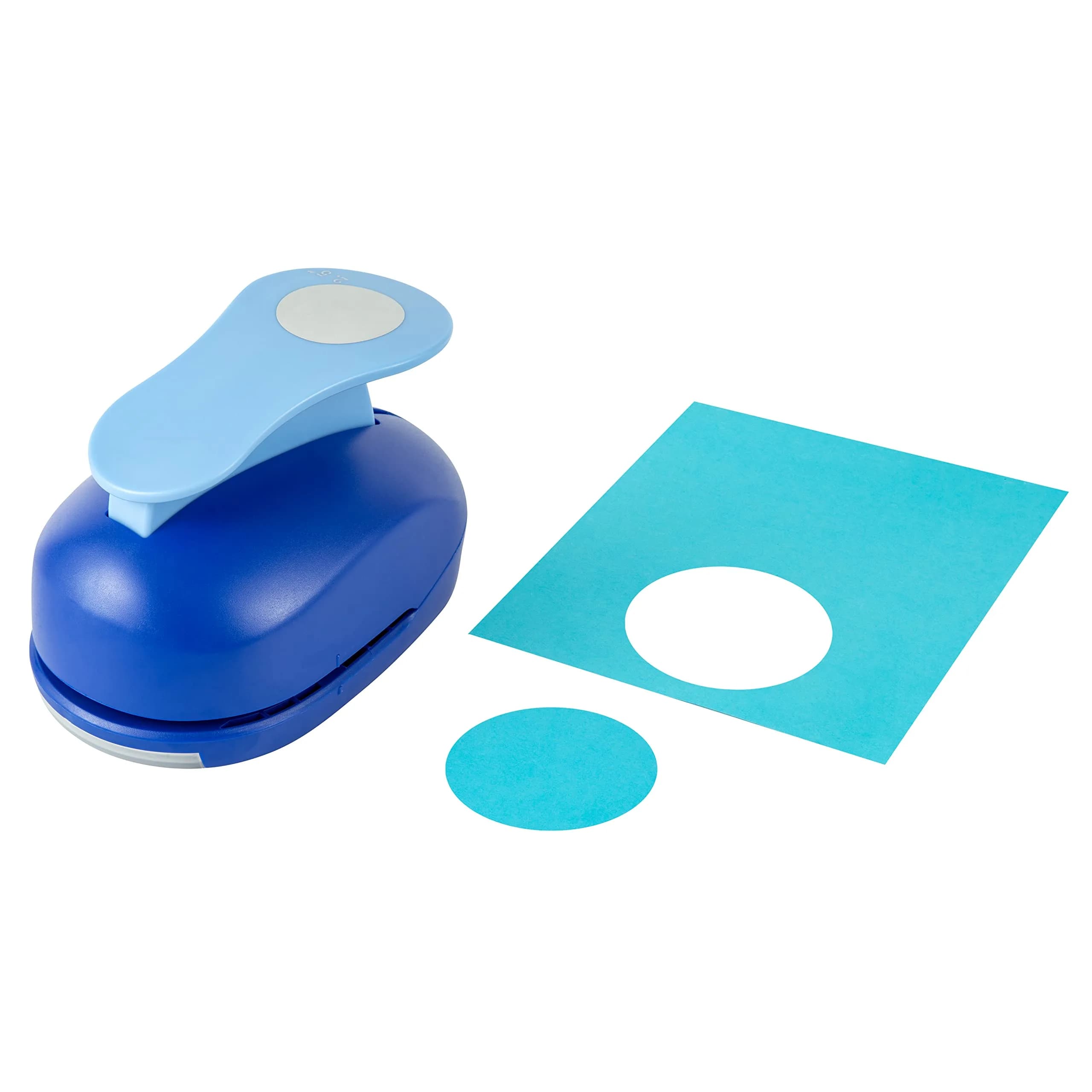 QIQQIKIN 2.5 inch (63.6mm) Blue Circle Hole Punch | Cuts Clean Circles for Crafts & Card Making - main product image