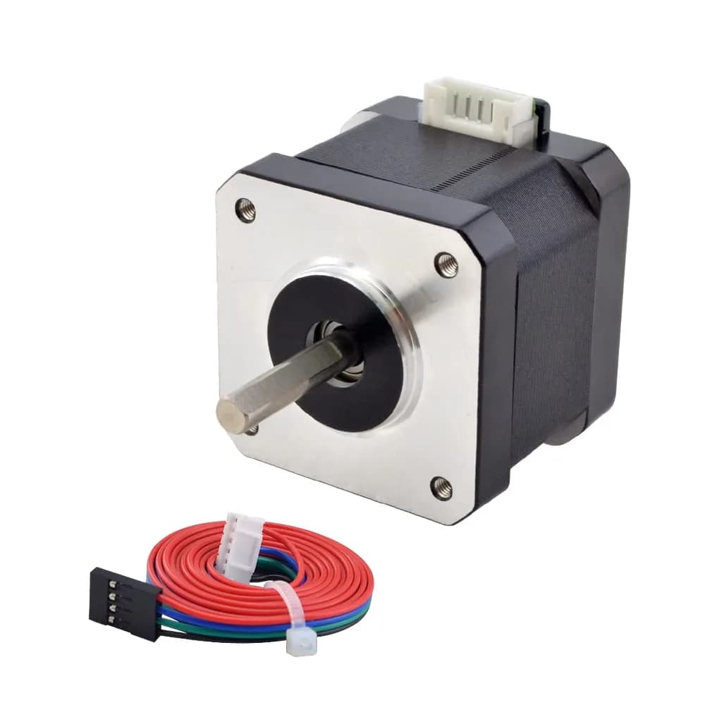STEPPERONLINE Nema 17 Stepper Motor 0.9deg 1.5A 30Ncm with 1m Cable | 42mm Frame Bipolar Motor for 3D Printers & CNC - main product image