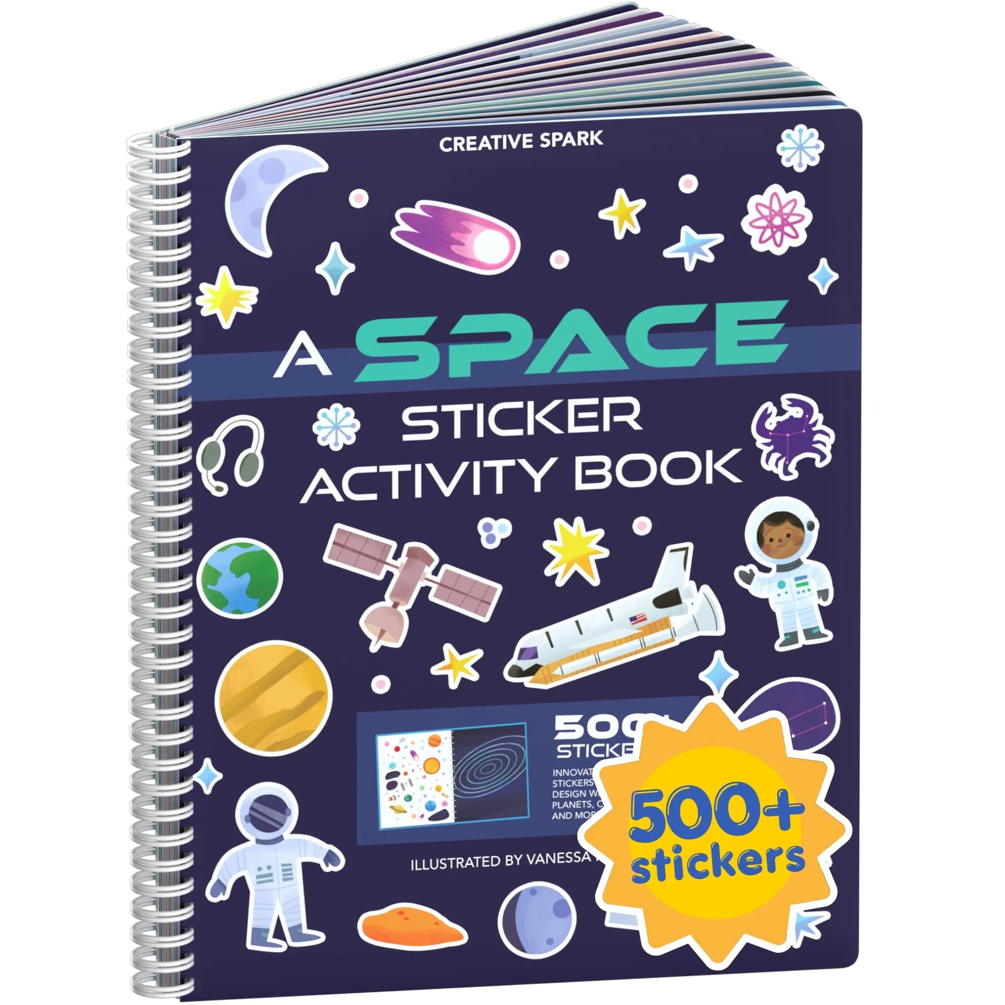 CUPKIN Outer Space Sticker Book for Kids 2-4, 500+ Stickers and 12 Coloring Pages - main product image