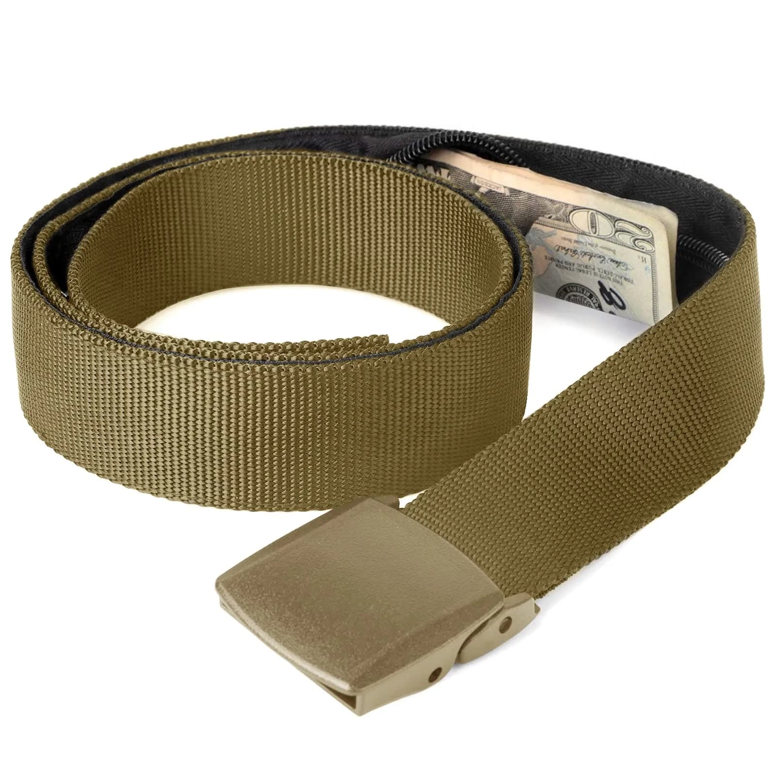 JASGOOD Travel Security Money Belt with Hidden Pocket - Unisex Nylon Belt, 1.5" Wide | Airport Safe for International Travel