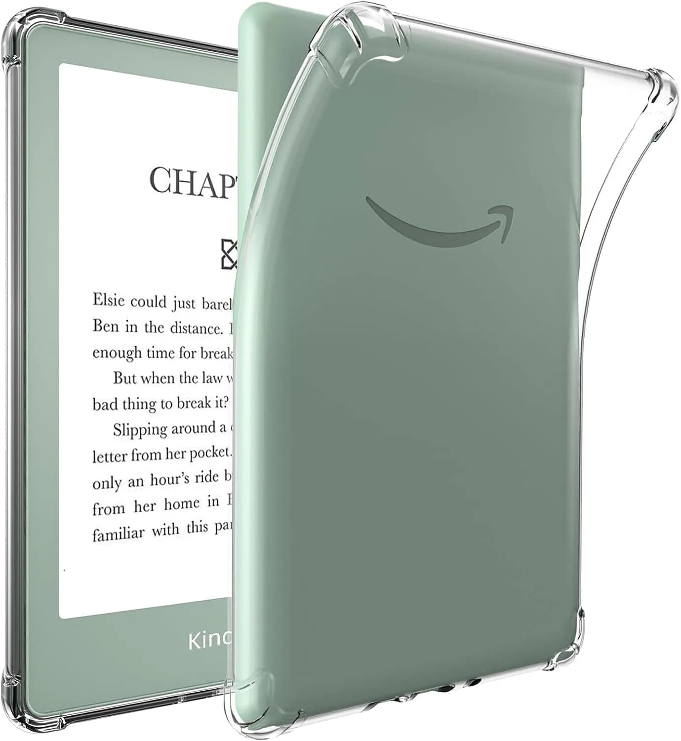 KEEXYICC Clear Case for 6.8" Kindle Paperwhite 11th Gen 2021 & Signature Edition | Slim Protective TPU Back Cover with Bumper Corners - main product image