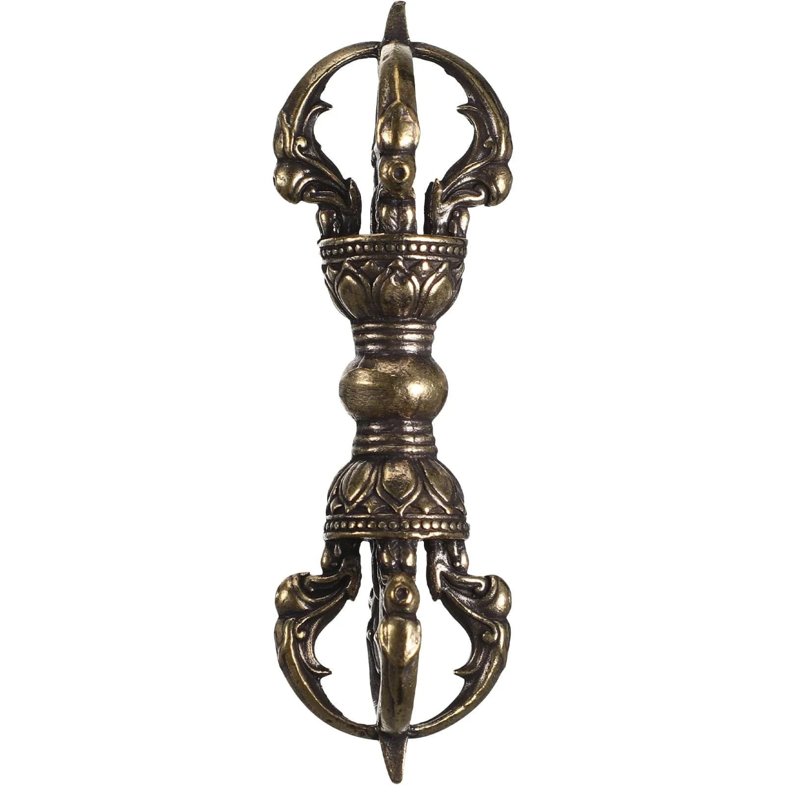 Veemoon Mini Brass Vajra Dorje Decor 8.85cm (3.48 inch) | Vintage Tibetan Buddhism Phurba Amulet - main product image