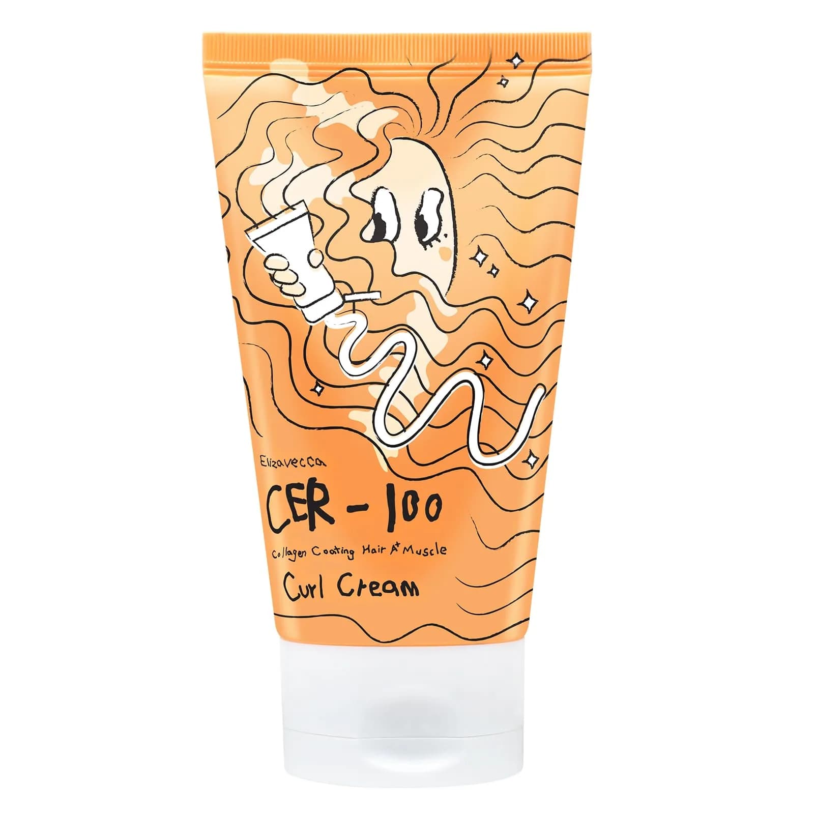 Elizavecca CER-100 Collagen Coating Hair A+ Muscle Curl Cream 120 ml | Moisturizes & Restores Elasticity