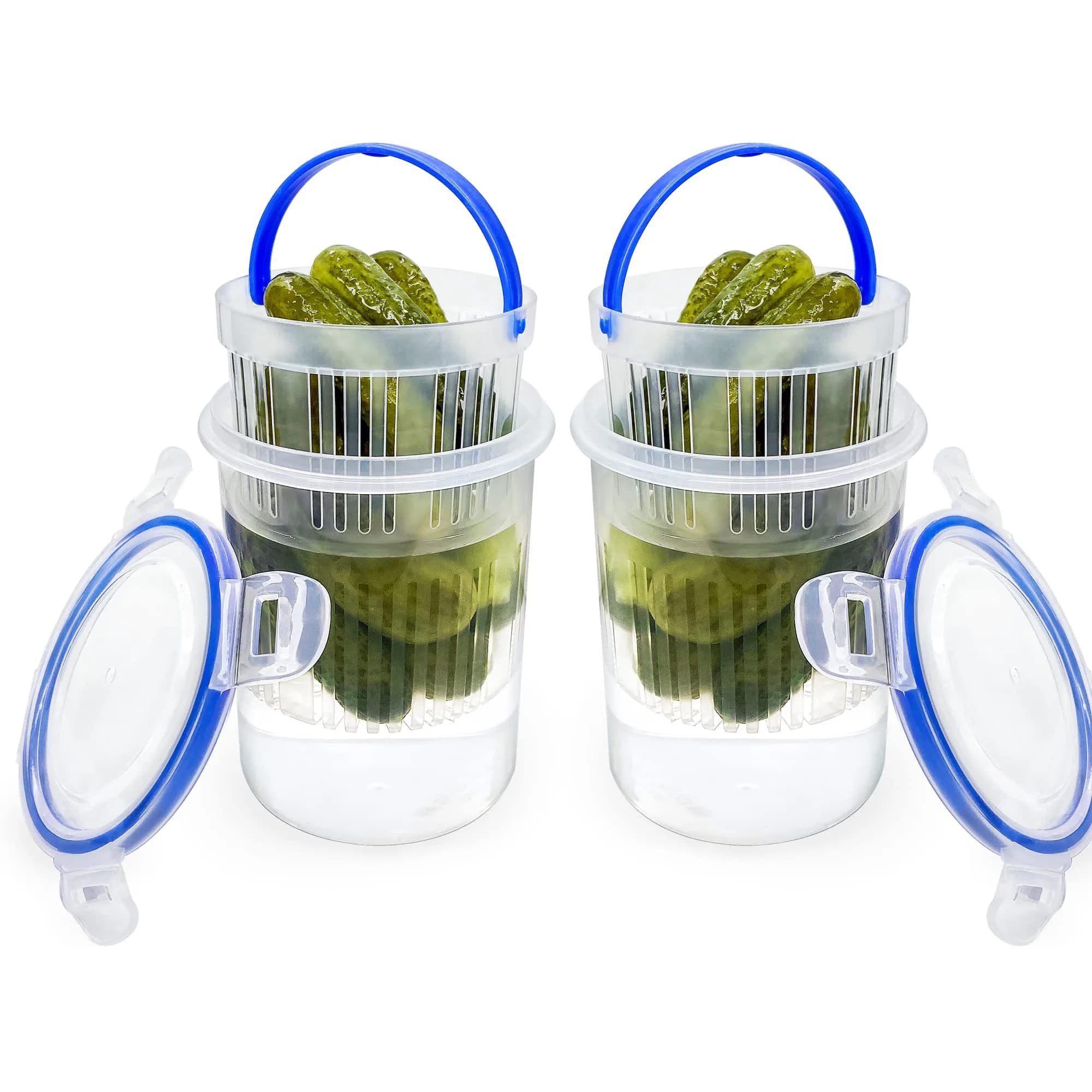 KIKINIKO Pickle Jar 24oz 2Pack | Leak Proof, Lock Lid, Suitable for Kimchi & Pickles - main product image