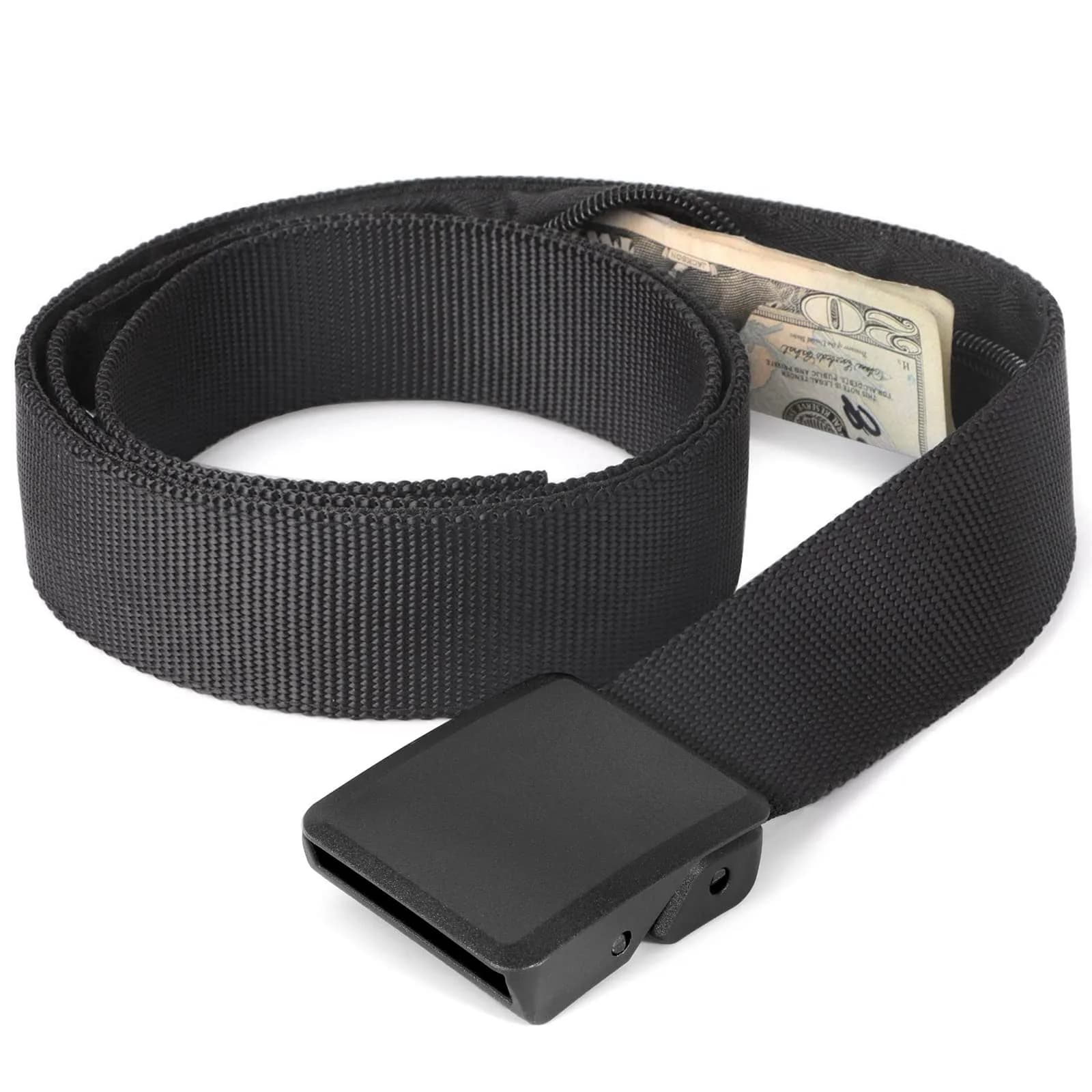 JASGOOD Travel Security Money Belt with Hidden Pocket - Unisex Nylon Belt, 1.5" Wide | Airport Safe for International Travel