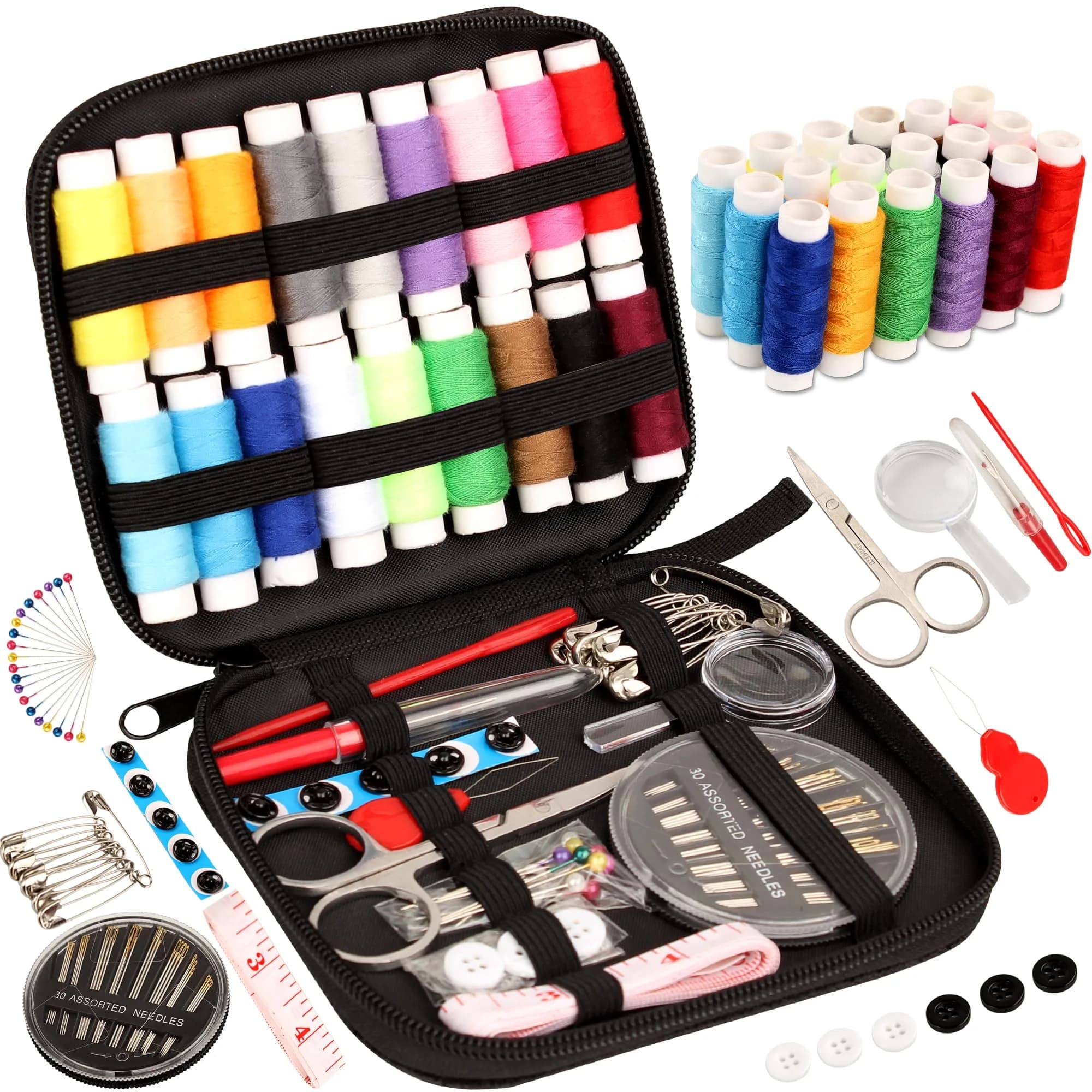 Marcoon Basic Sewing Kit with 18 Colors Thread, Needles, Scissors & Accessories | All-in-One Repair Solution - main product image