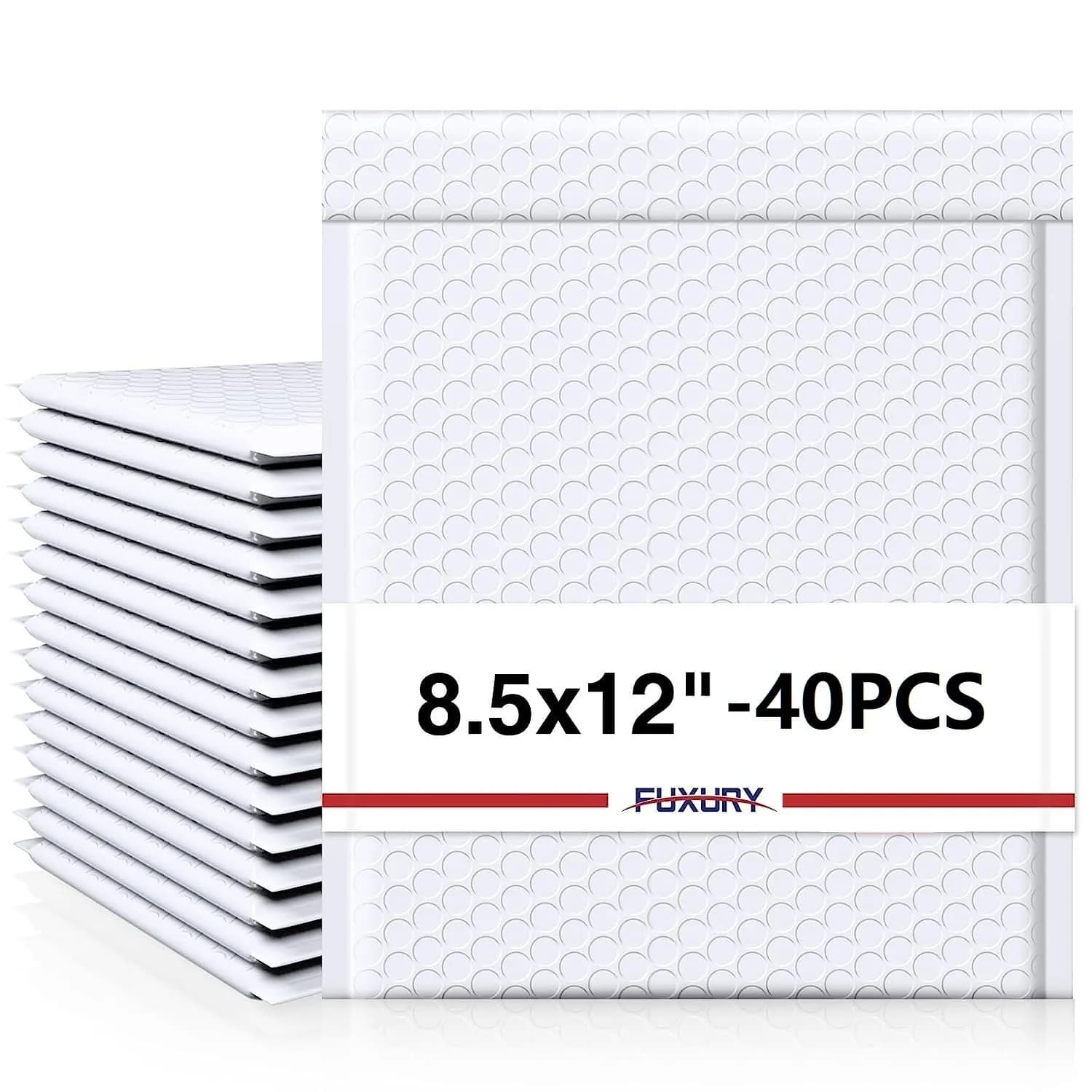 Fuxury White Bubble Mailers 8.5x12 Inch (40 Pack) | Thick Padded Envelopes for Small Business Mailing - main product image