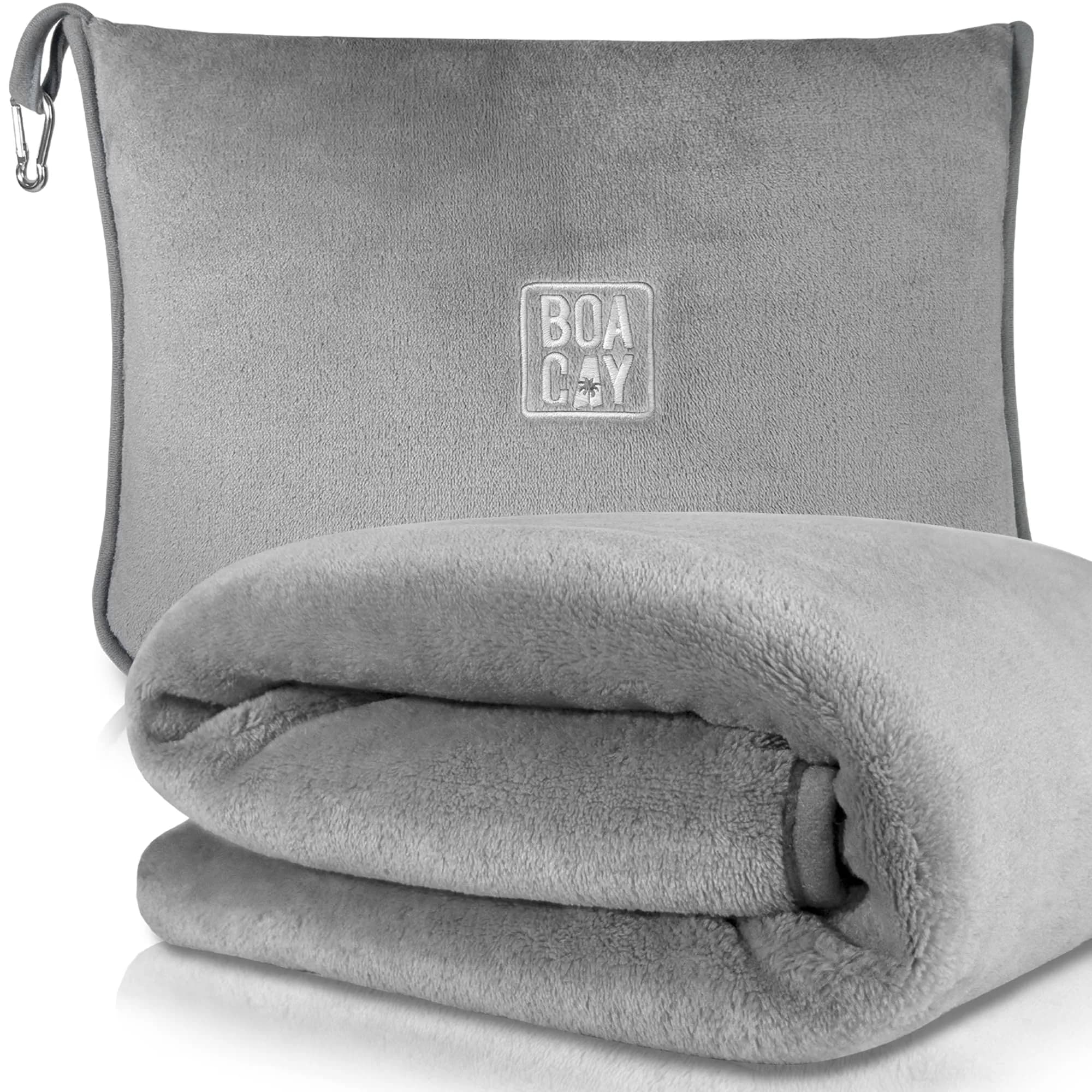 BOACAY Soft & Warm Travel Blanket Pillow 160cm x 100cm | Micro Plush Fleece for Airplane & Car