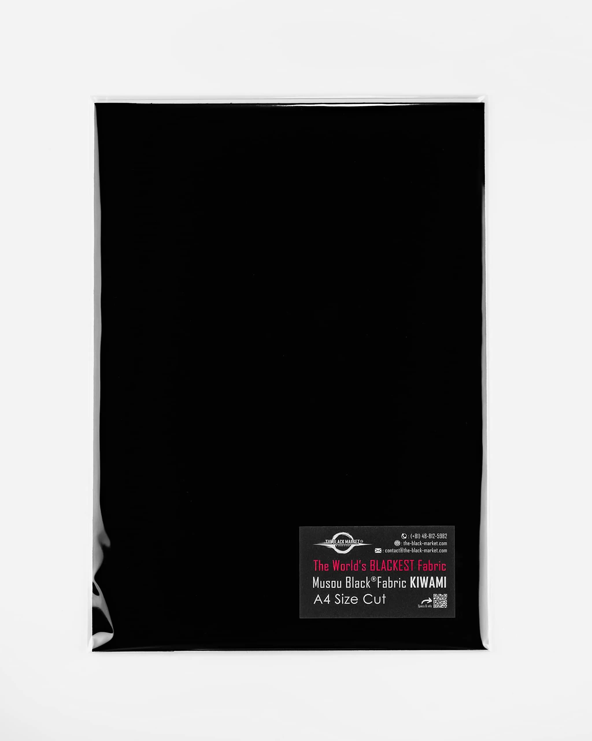 The Black Market Musou Black Fabric KIWAMI Backcoated A4 | World's Blackest Fabric for Photography & Art - main product image