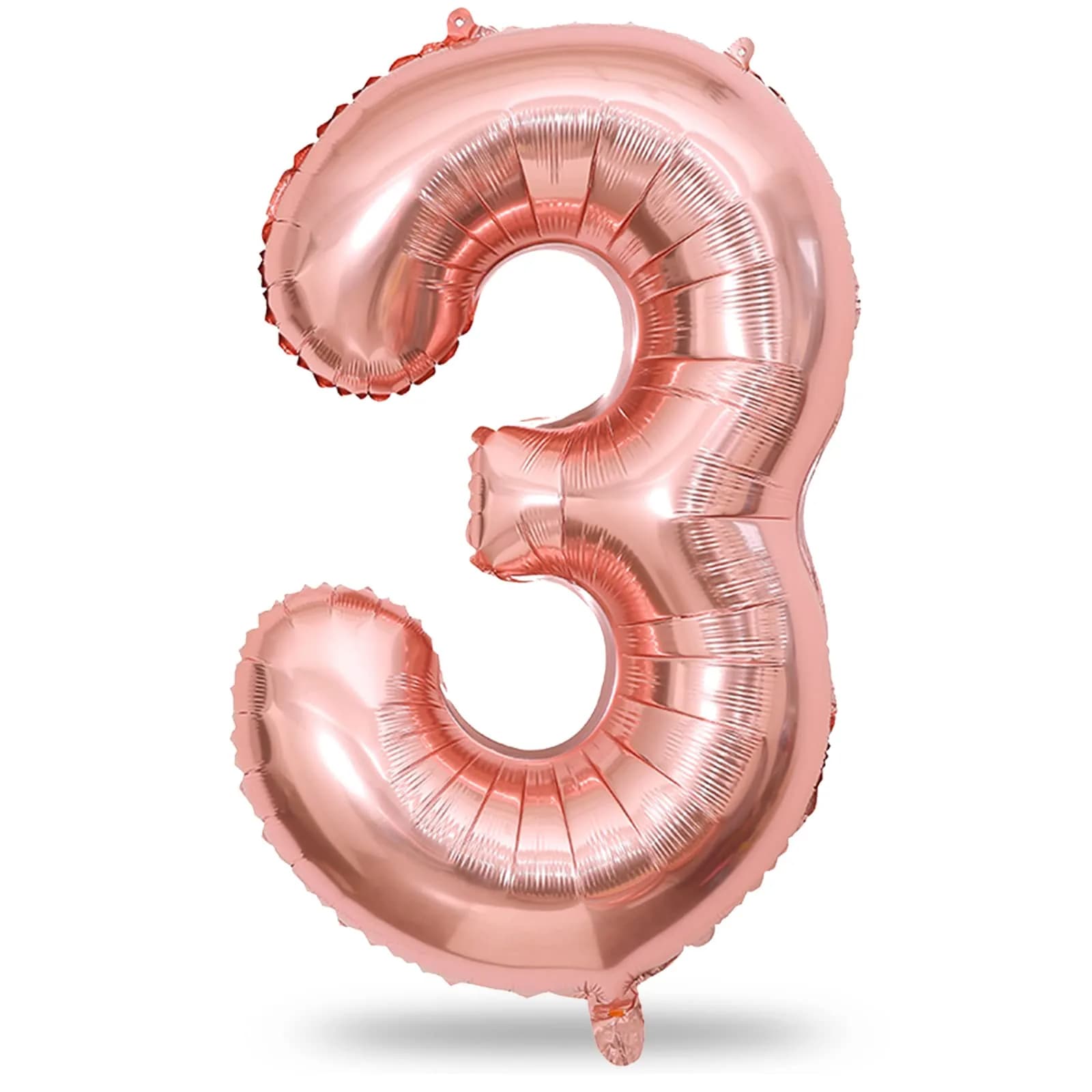 Lingqiang Rose Gold Number 3 Balloon | 40 Inch Large Foil Helium Balloon for Girls & Women Birthday Party Decorations - main product image