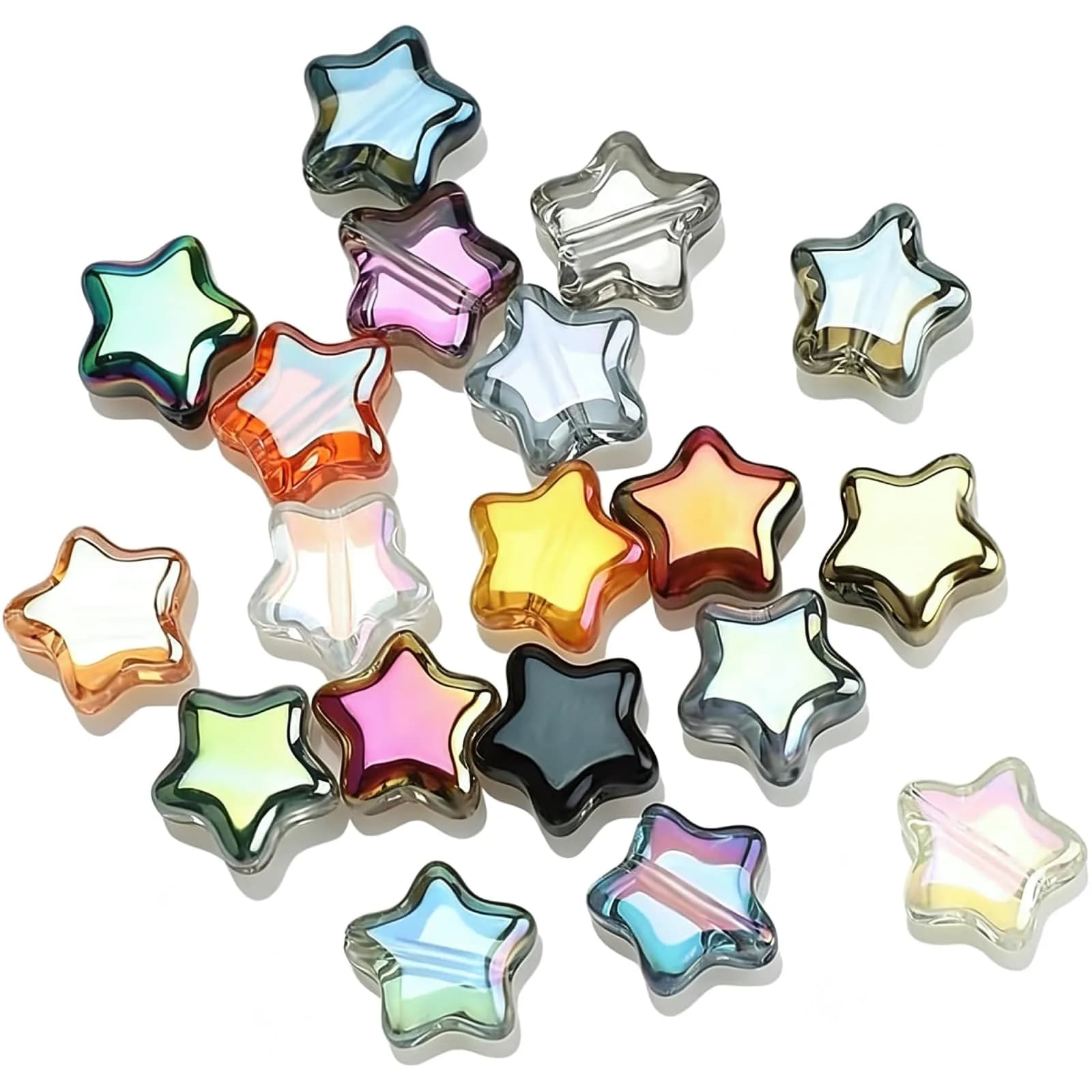 X Hot Popcorn 100 Pcs Glass Leaf Beads | Leaf Shaped Beads for Jewelry & Crafts